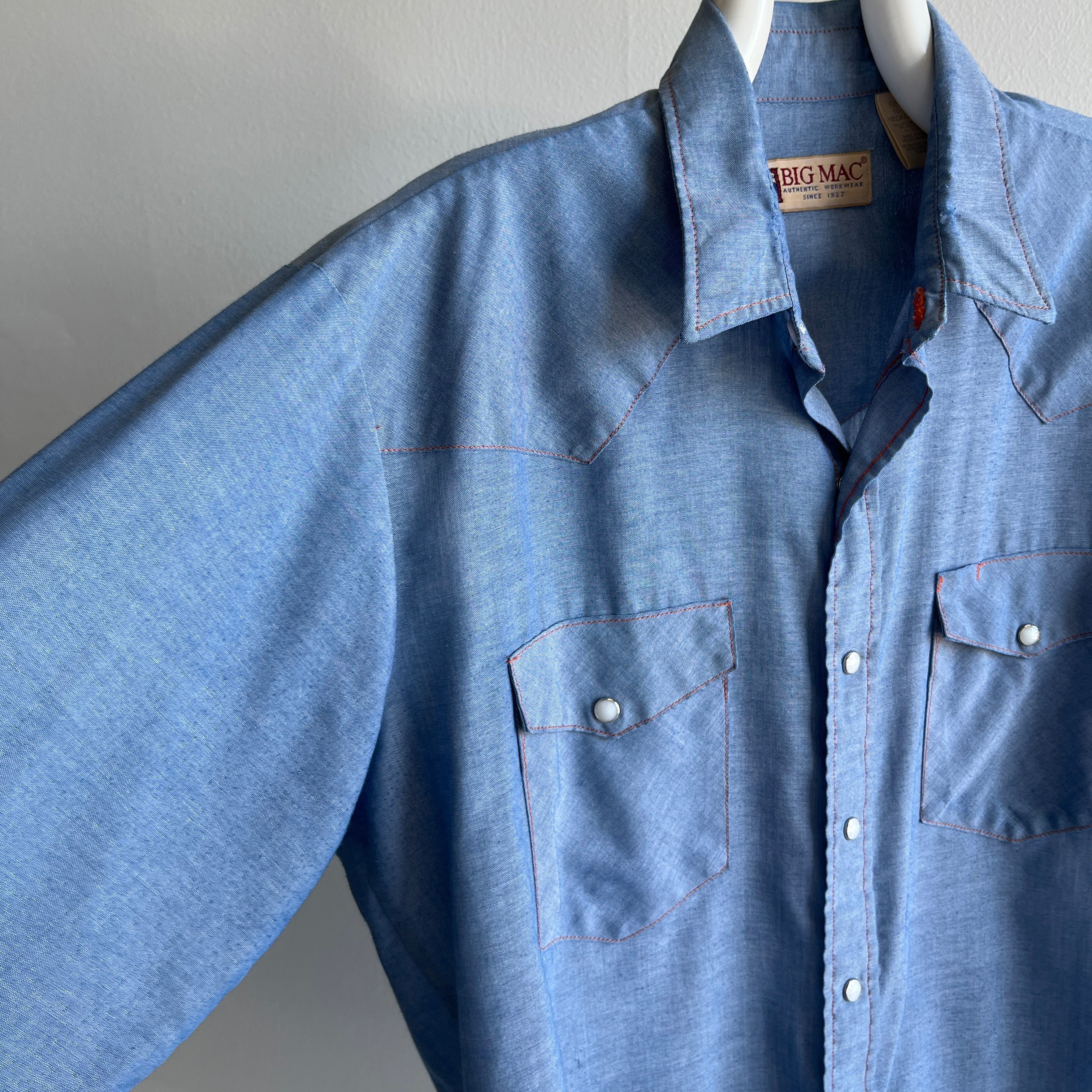 1990s Lightweight Denim Cowboy Shirt by Big Mac