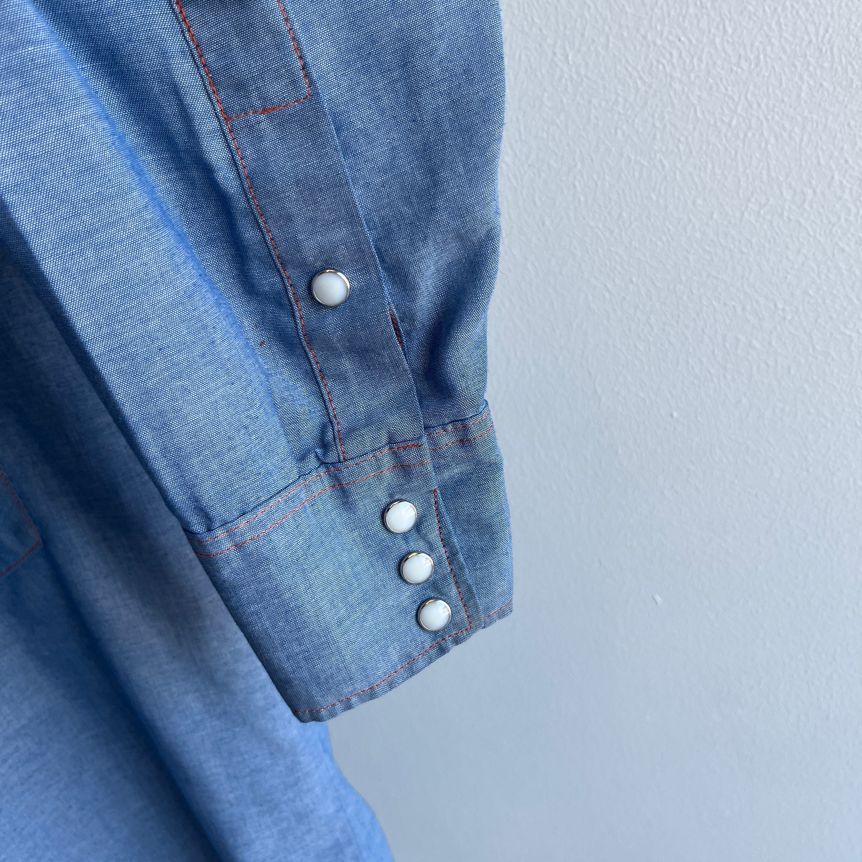 1990s Lightweight Denim Cowboy Shirt by Big Mac