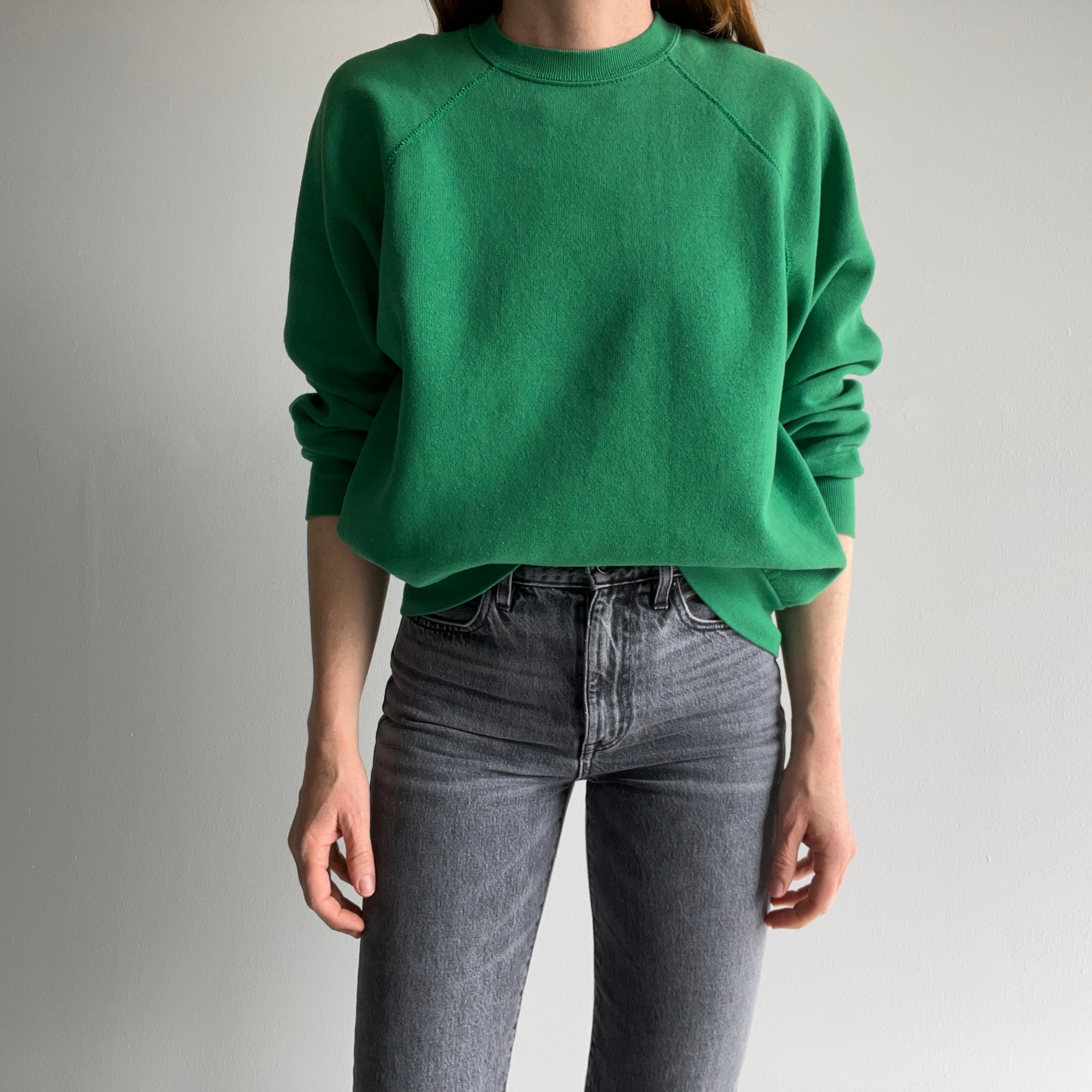 1990s Irish Spring Green Raglan Sweatshirt by Tultex