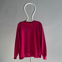 1980s Perfectly Thinned Out Barbie Pink Slouchy Longer Sweatshirt