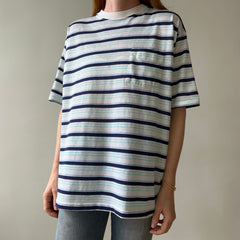 1970s/80s Blue Striped Pocket T Shirt