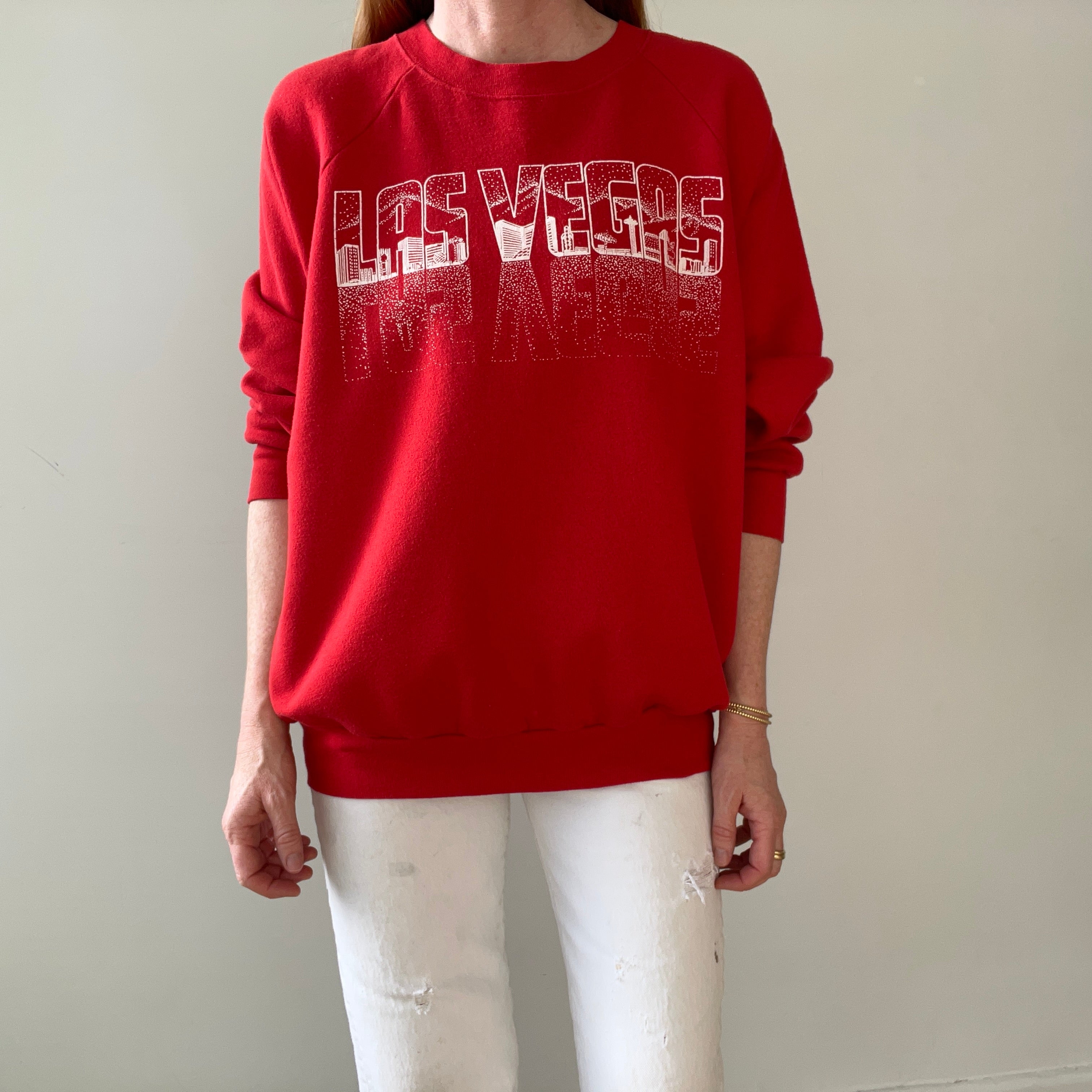 1990s Red Las Vegas Raglan Sweatshirt