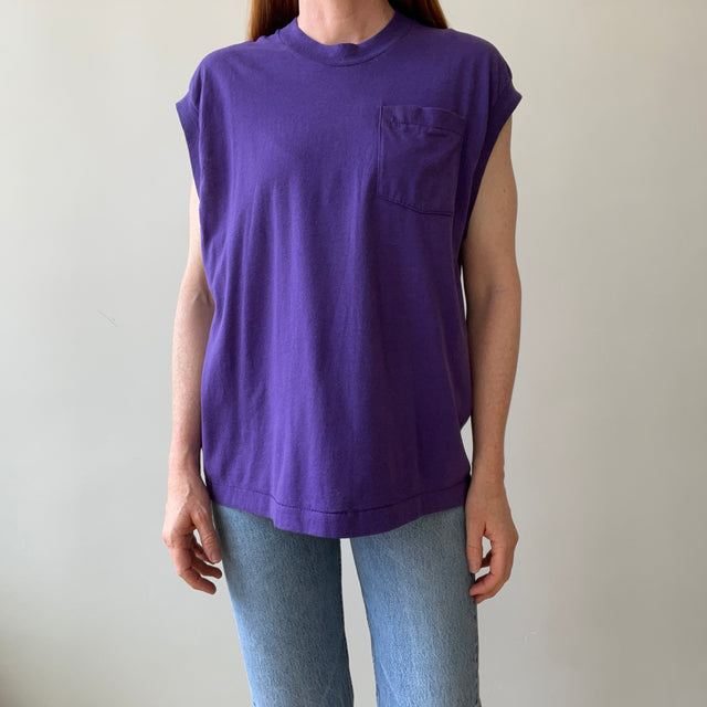 1980s Blank Purple Muscle T-Shirt