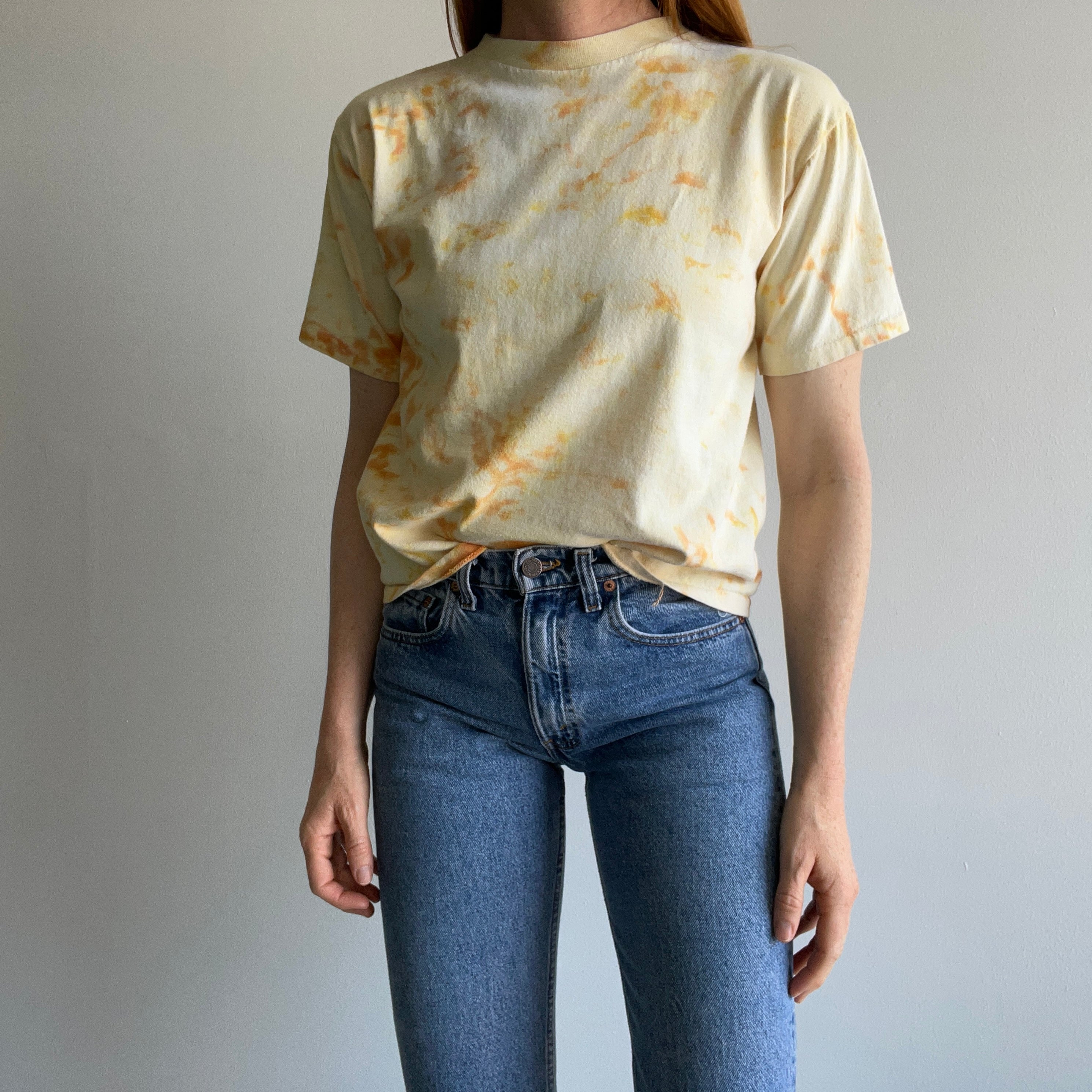 1980s Bugle Boy (Who Remember's?) Mustard Tie Dye T-Shirt