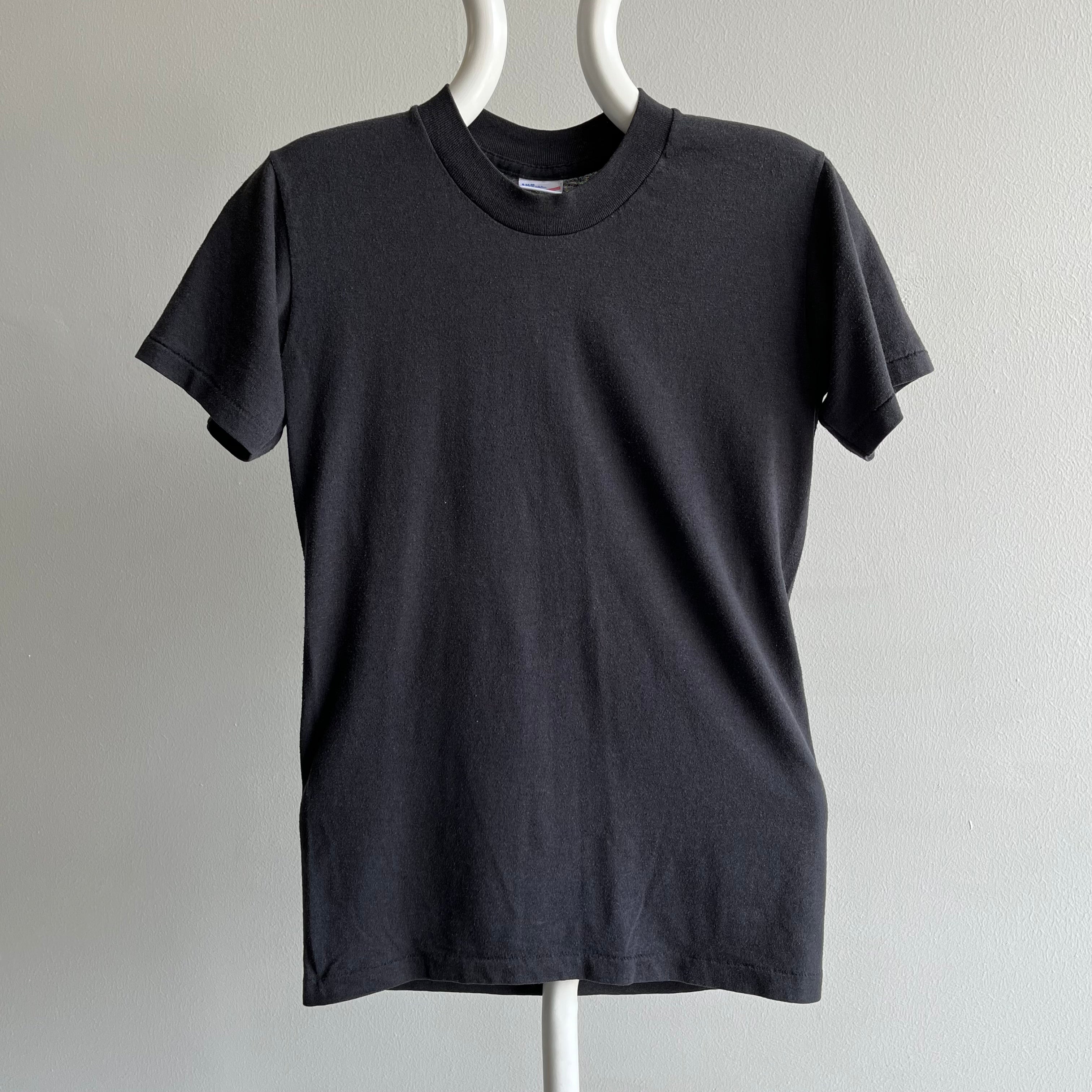 1980s Duke Brand Fitted Blank Black T-Shirt