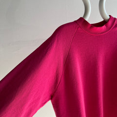 1980s Perfectly Thinned Out Barbie Pink Slouchy Longer Sweatshirt