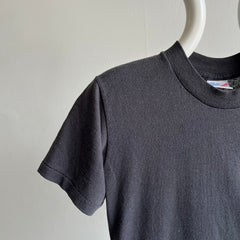 1980s Duke Brand Fitted Blank Black T-Shirt