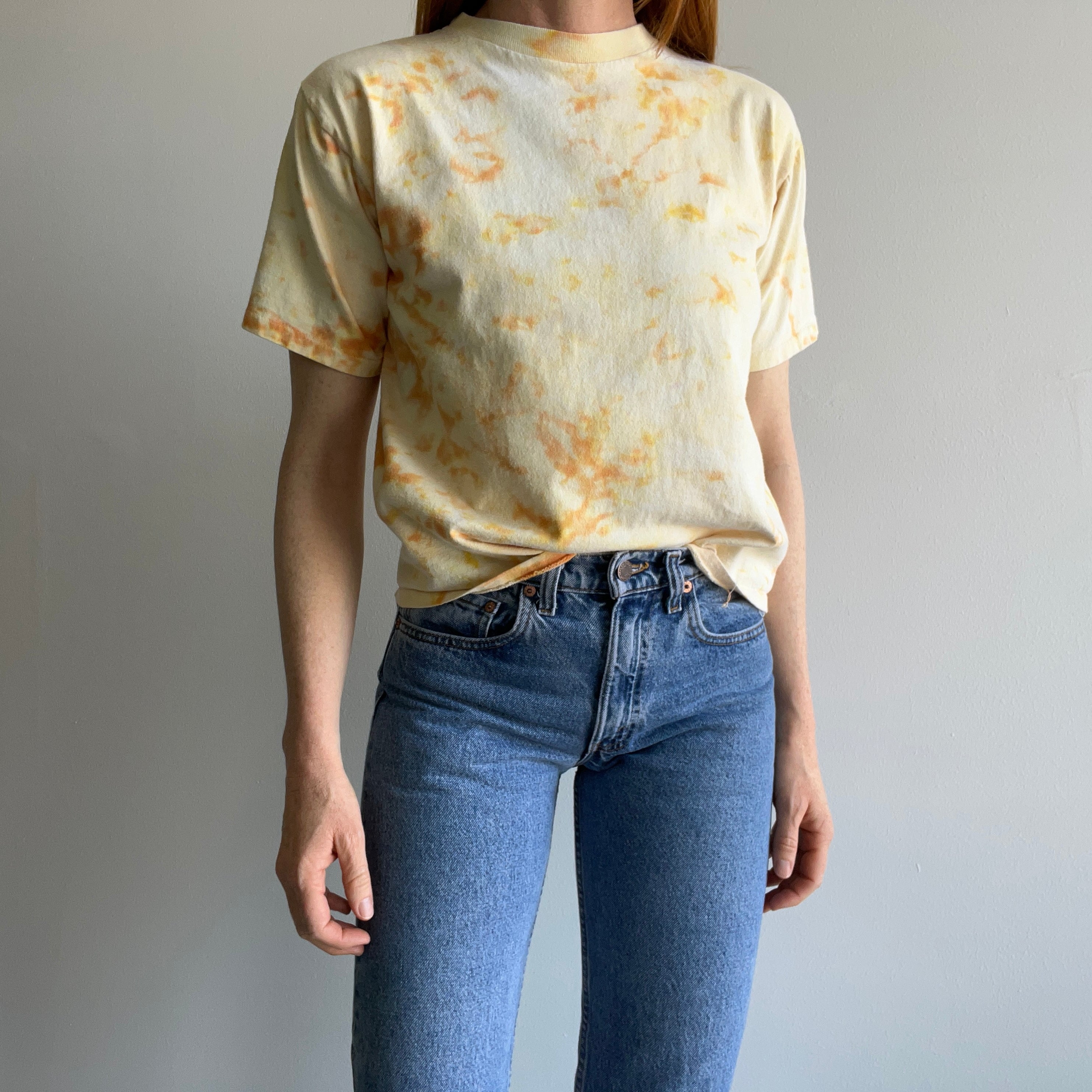 1980s Bugle Boy (Who Remember's?) Mustard Tie Dye T-Shirt