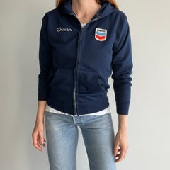 1970s Theresa's Chevron Gas Station Insulated Zip Up Hoodie