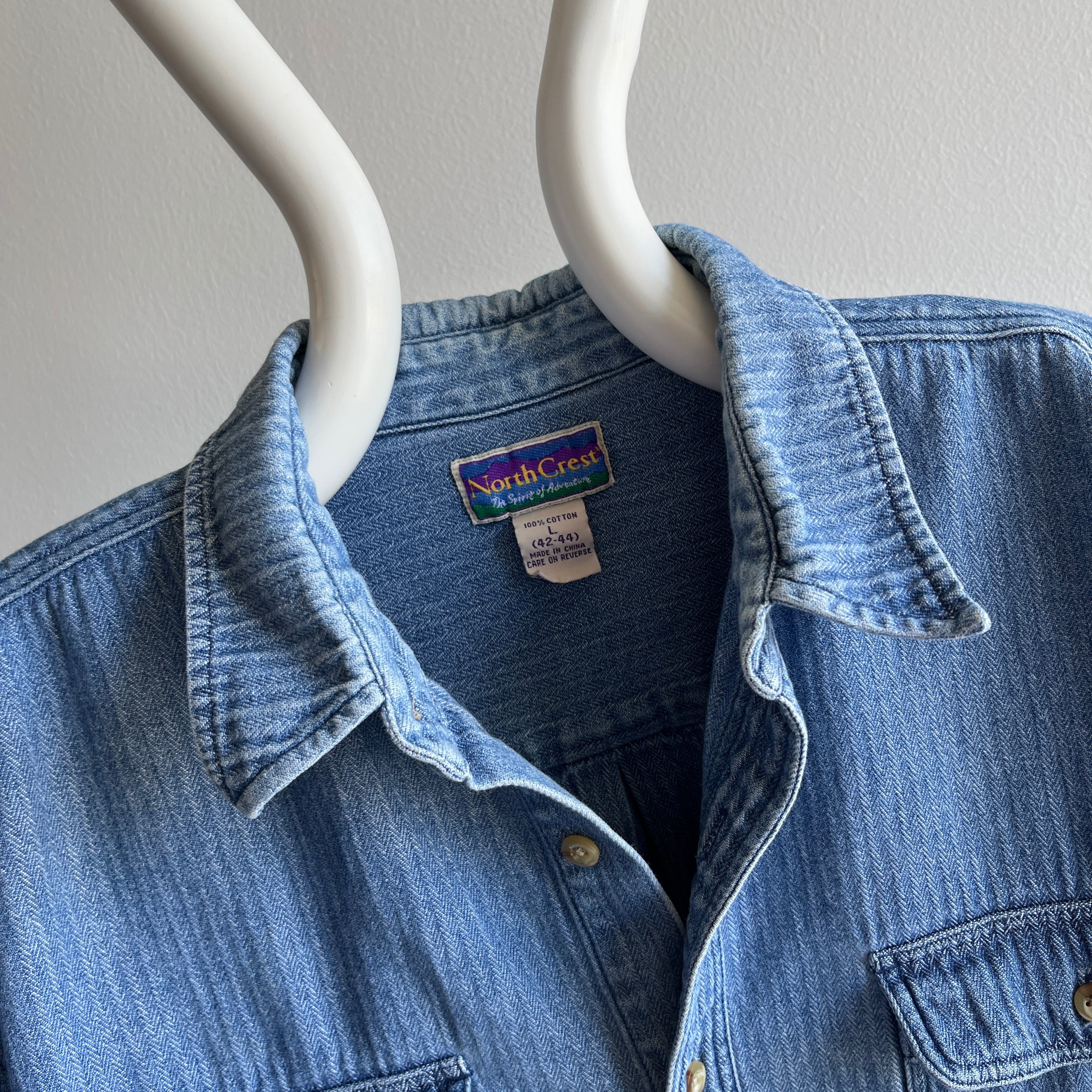 1990s Herringbone Denim Dad Shirt