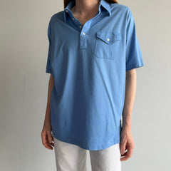 1980s Blank Sky Blue Golf Polo Shirt - Grandpa Chic