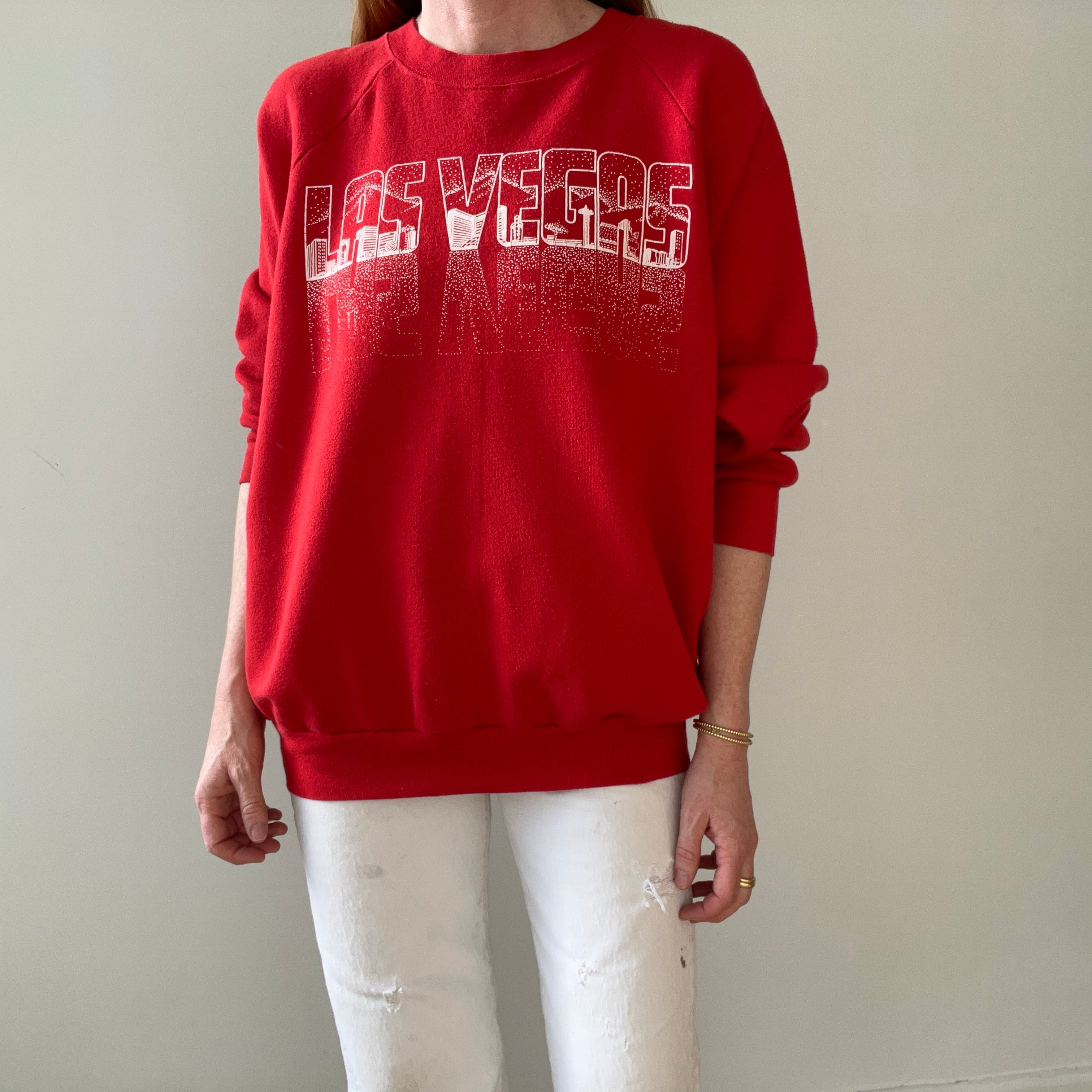 1990s Red Las Vegas Raglan Sweatshirt