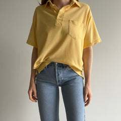 1980s Buttery Yellow Polo T-Shirt