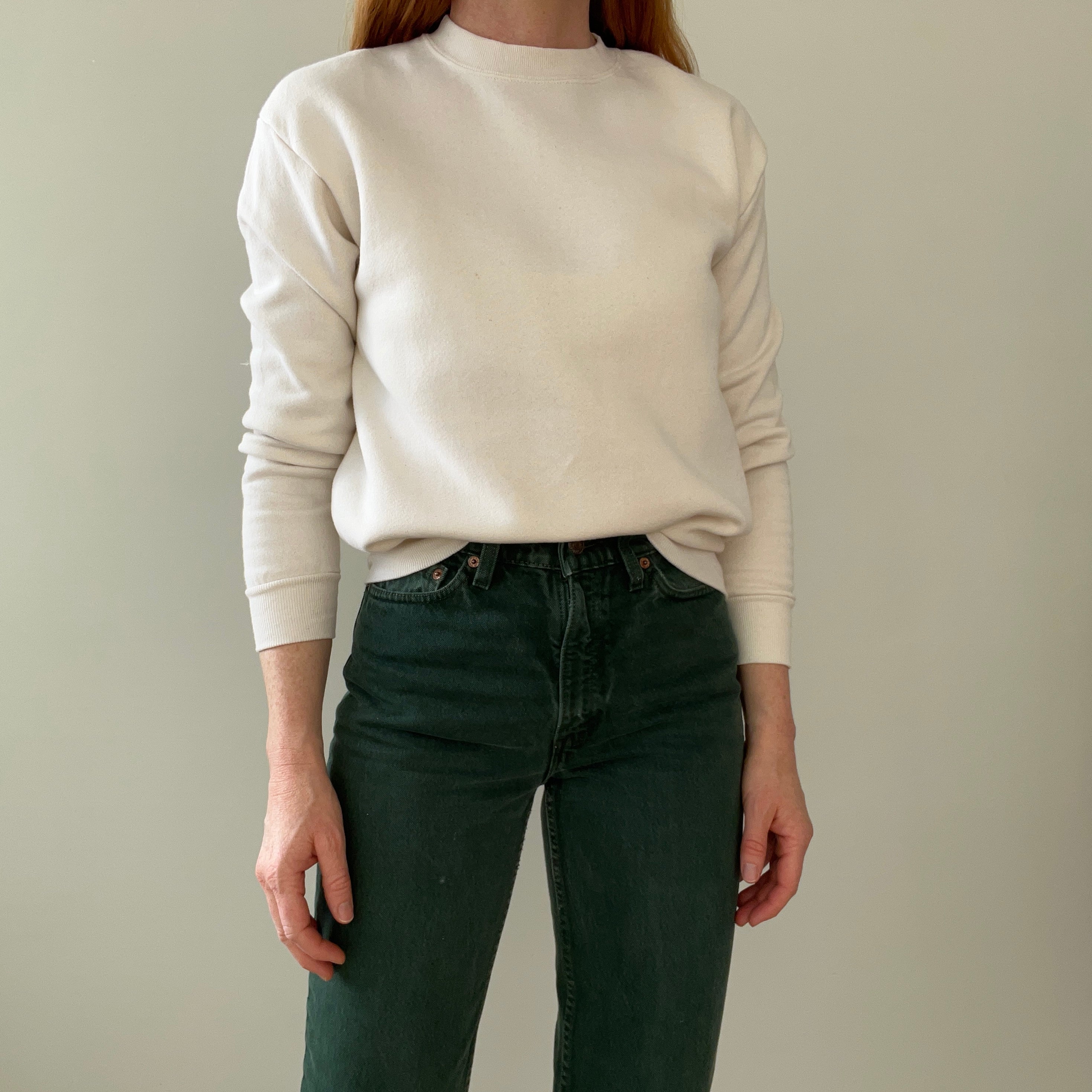 1980s Blank Natural/Off White Sweatshirt