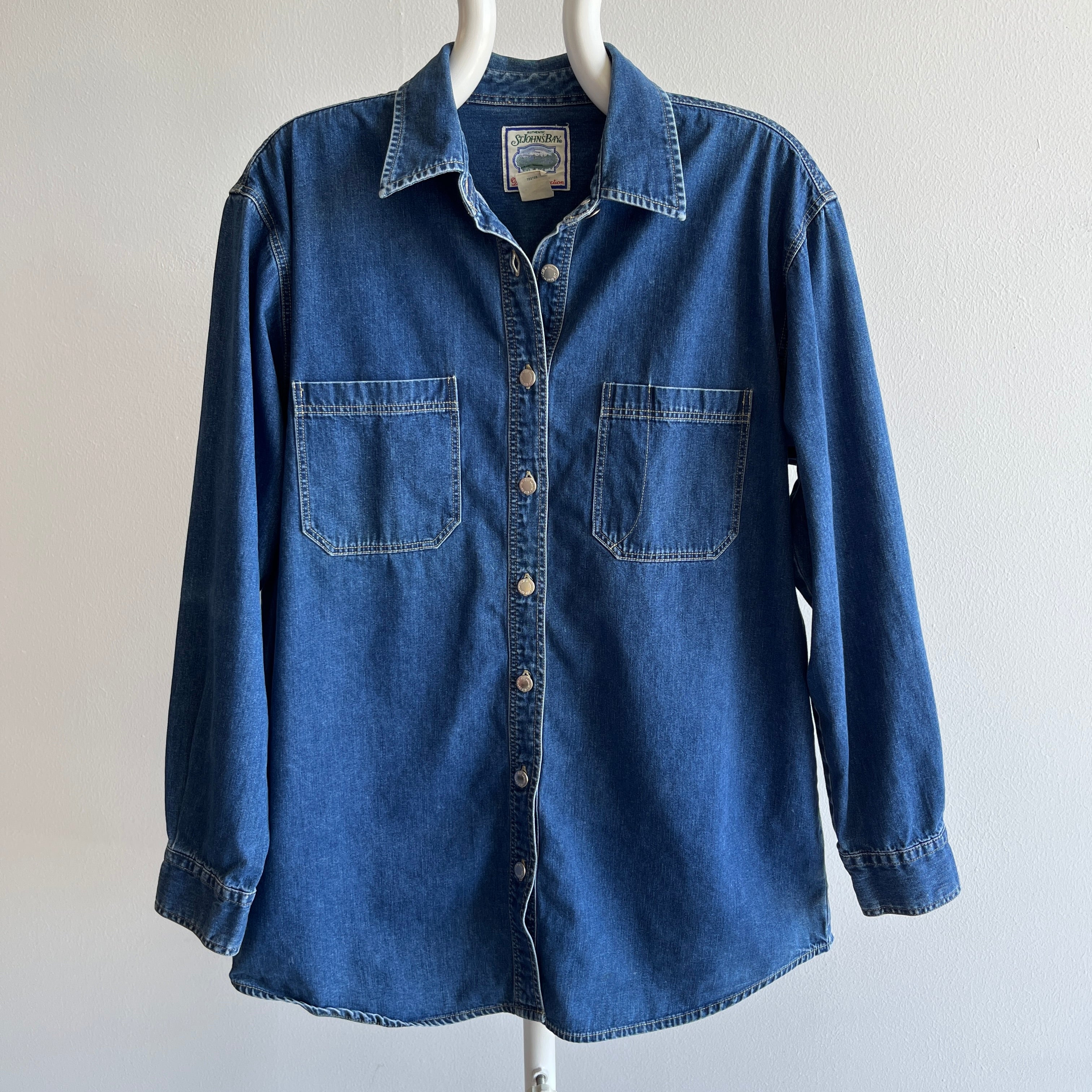 1990s St. John's Bay Denim Shirt - HOLY YES