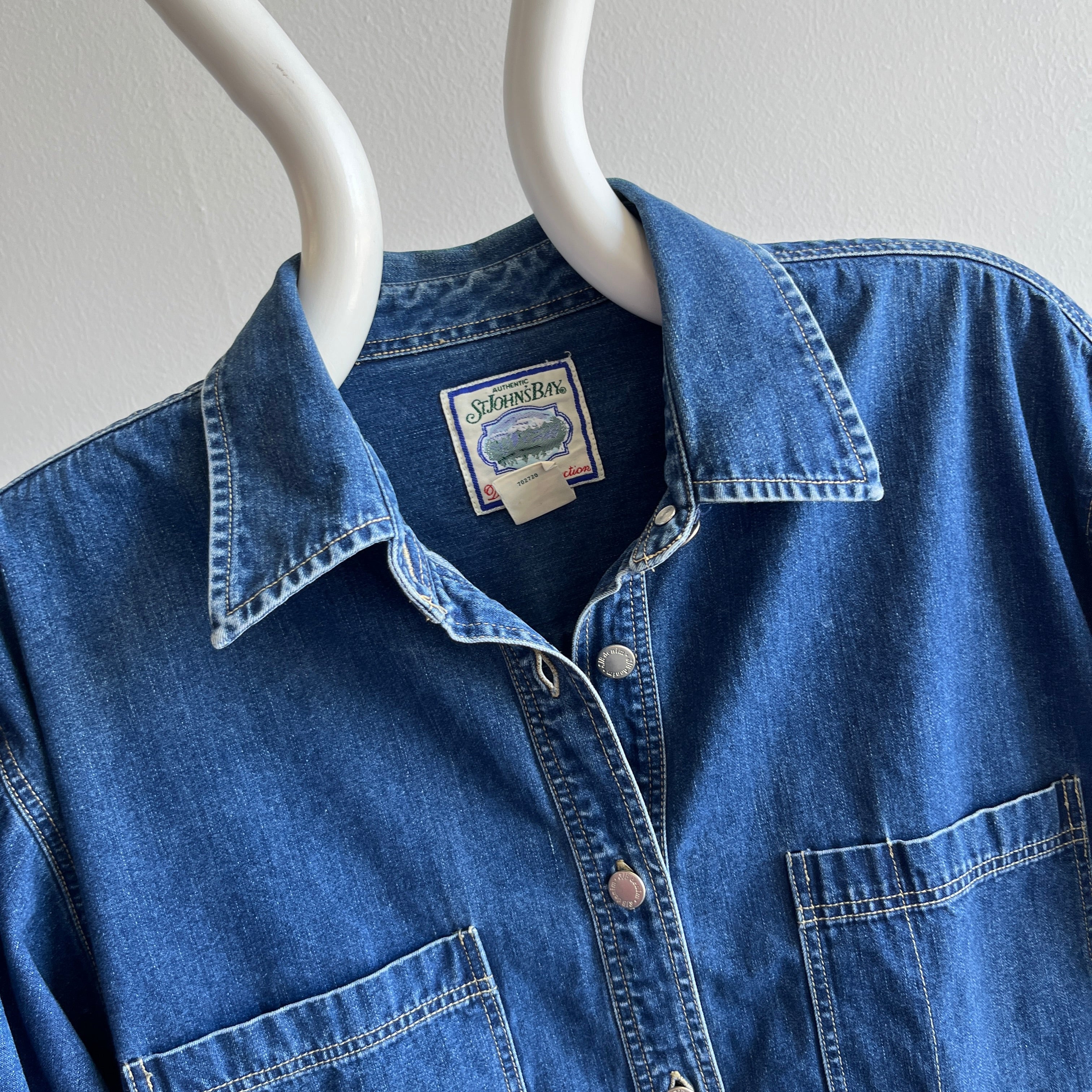 1990s St. John's Bay Denim Shirt - HOLY YES