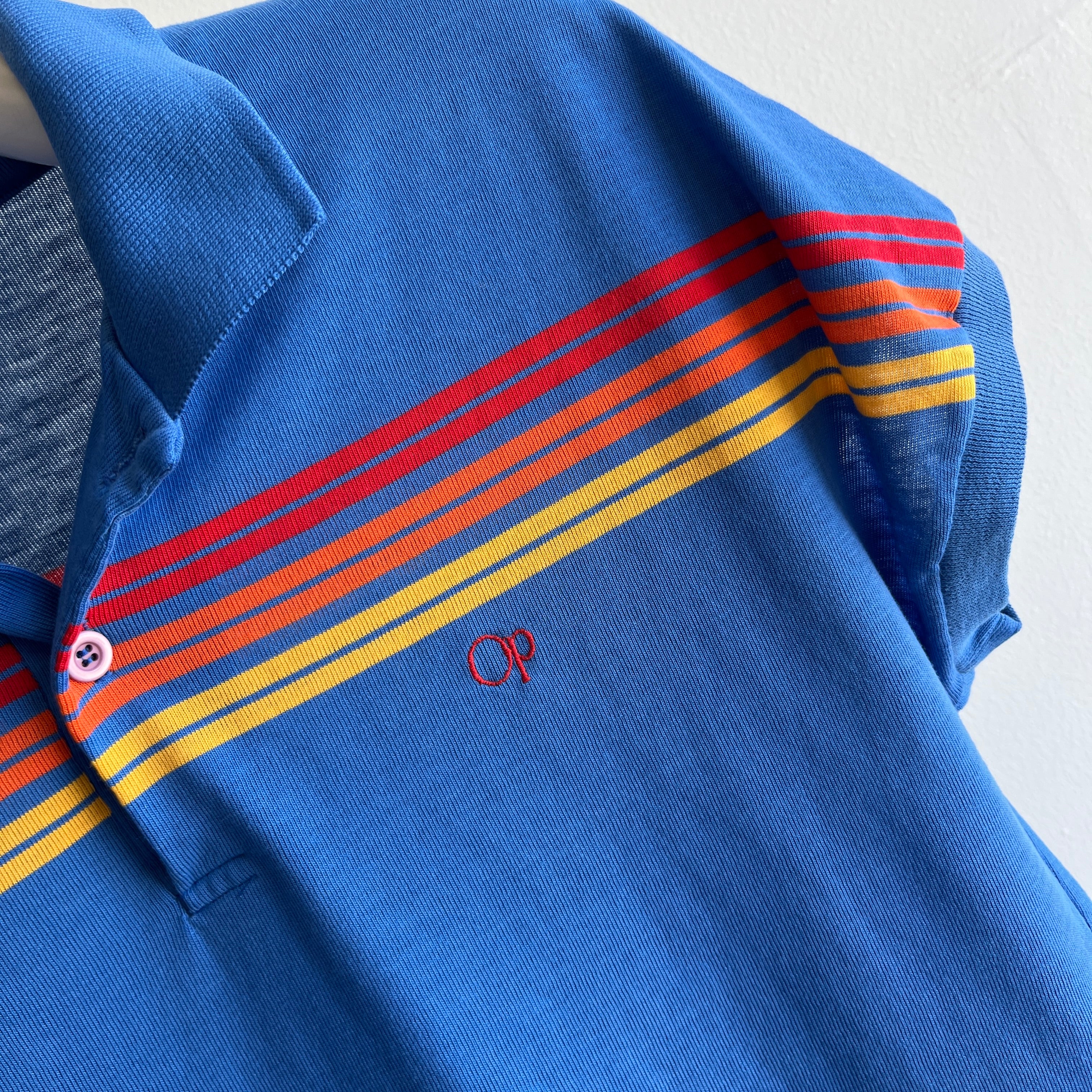 1980s Ocean Pacific Rare Drop Sleeve Striped Super Soft Polo  - YES