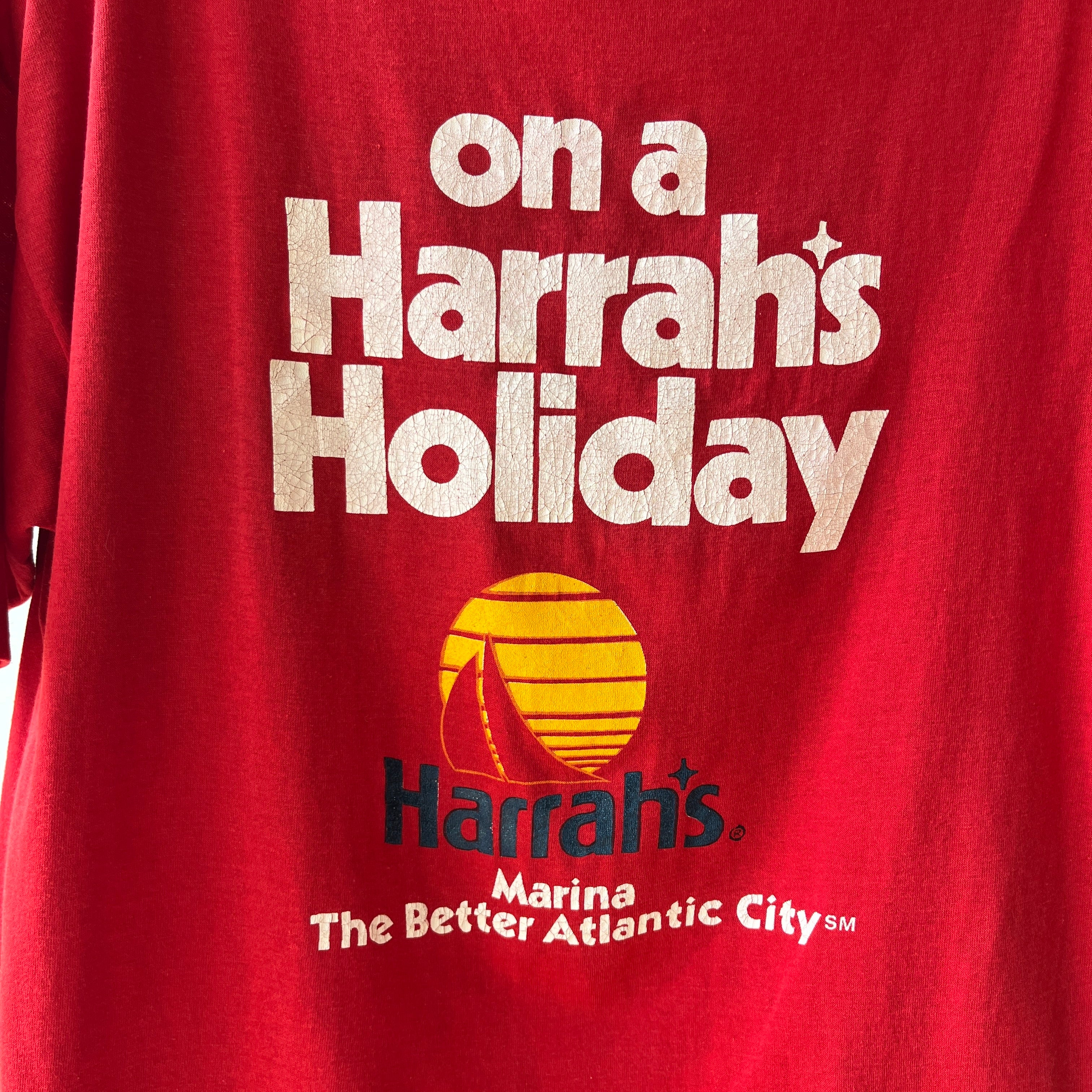 1980s I Got Lucky On A Harrah's Holiday T Shirt