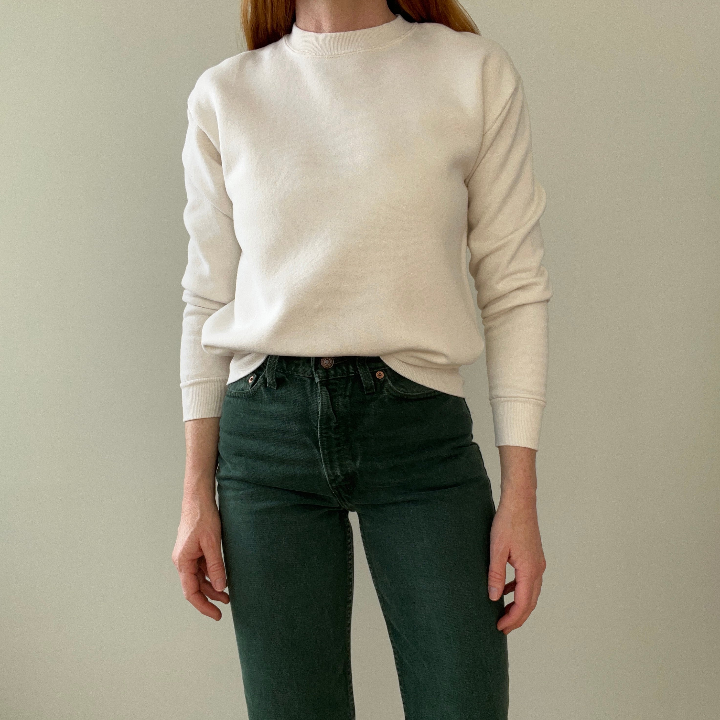 1980s Blank Natural/Off White Sweatshirt