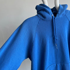 1980s Perfectly Worn Royal Blue Hoodie - Dreamy