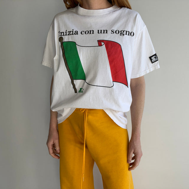 1990s Inizia Con Un Sogno - "Begins With a Dream" Italian Flag T-Shirt by Starter - USA Made