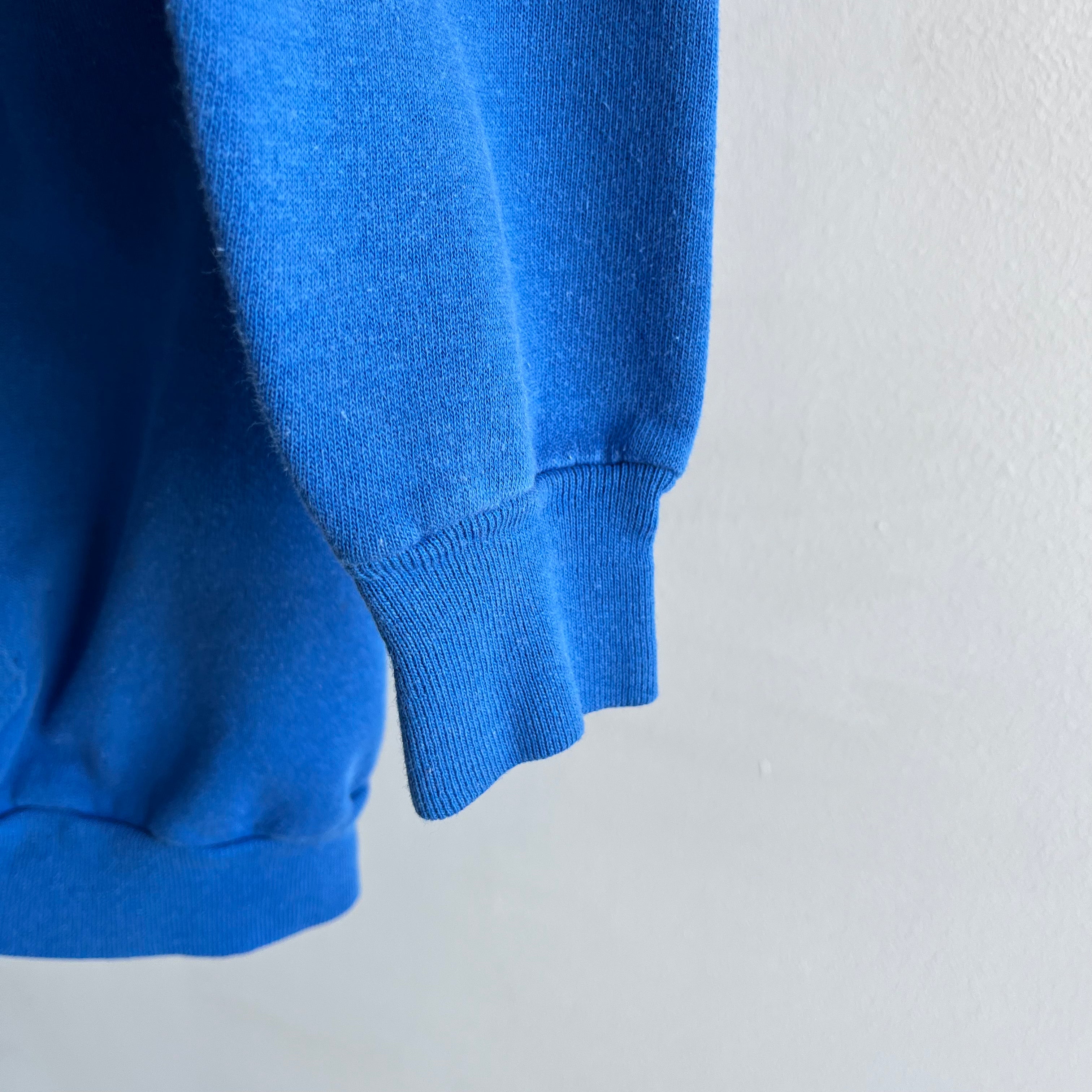 1980s Perfectly Worn Royal Blue Hoodie - Dreamy