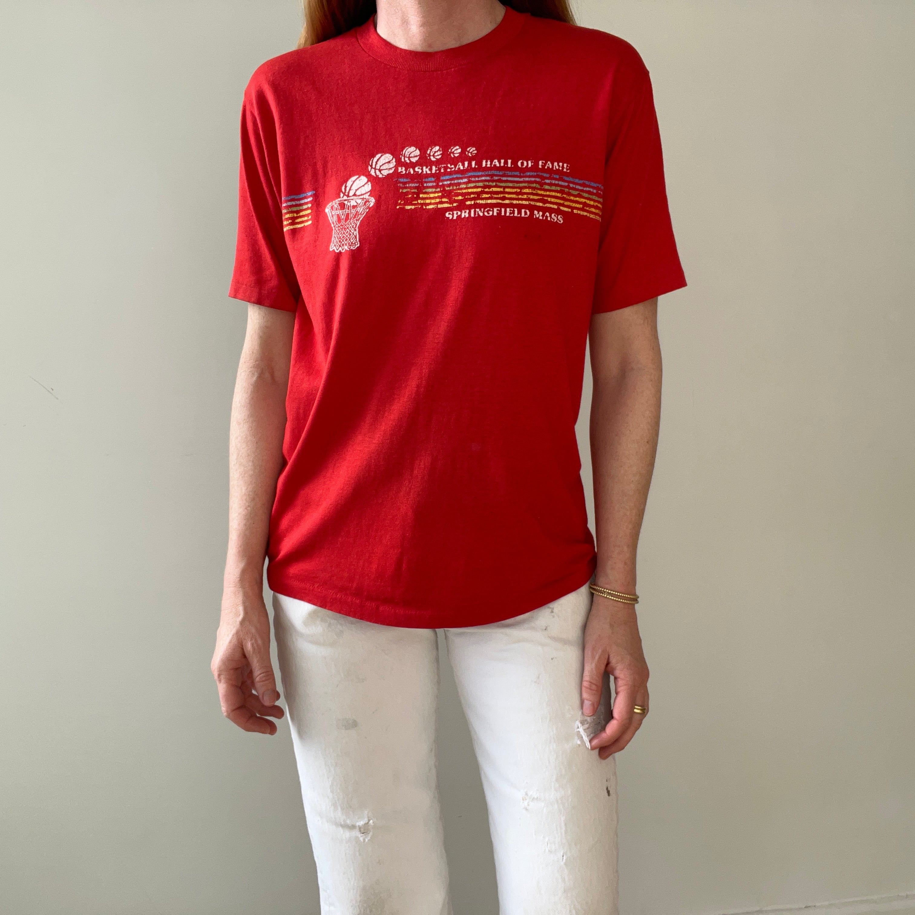 1970s/80s Red Basketball Hall Of Fame Springfield Mass T Shirt