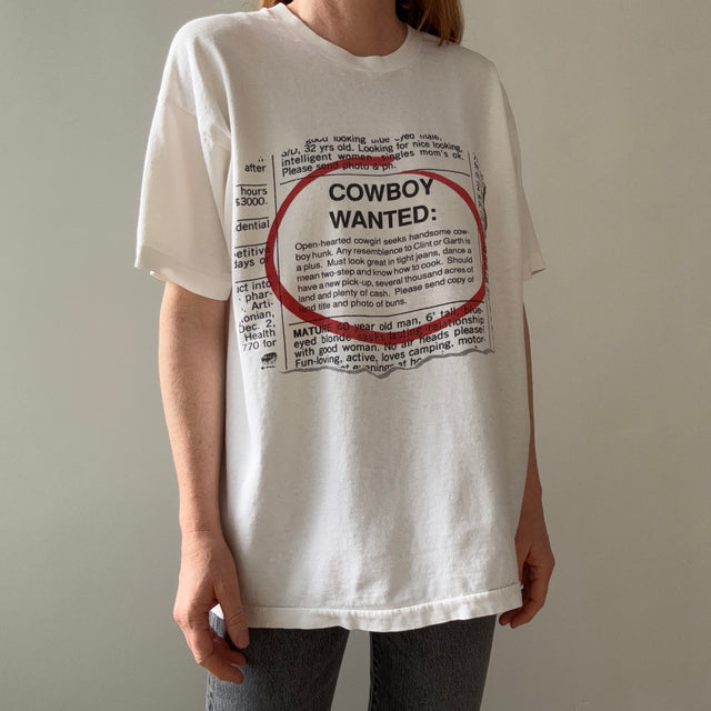 1990s Cowboy Wanted Ad T-Shirt  !!!!!!