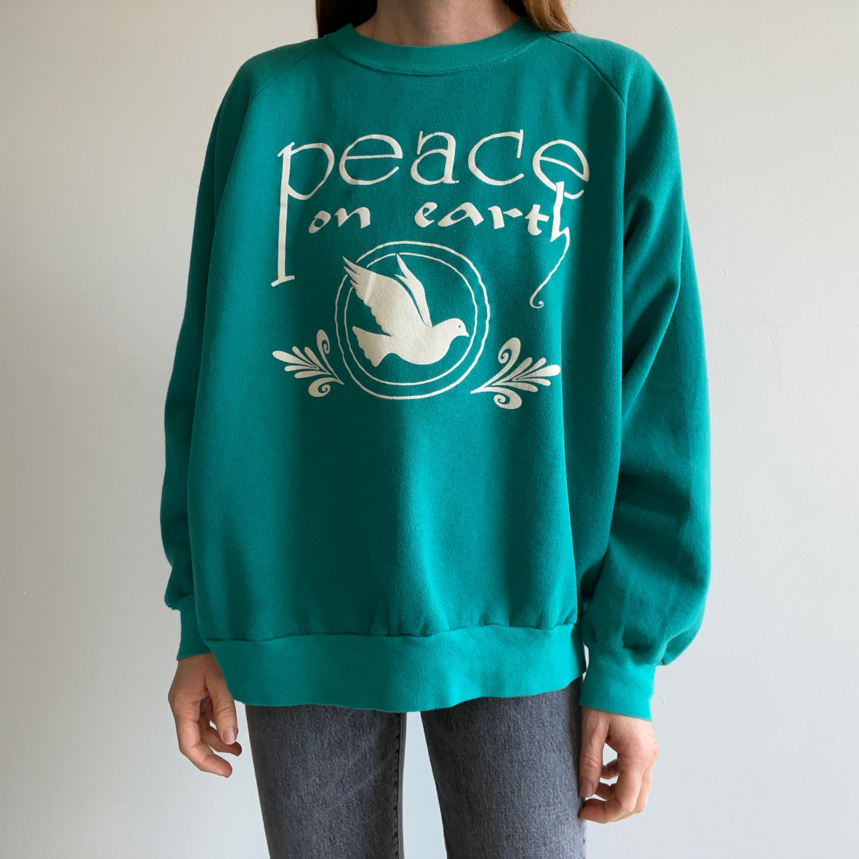 1980s Peace on Earth Sweatshirt - A Beauty