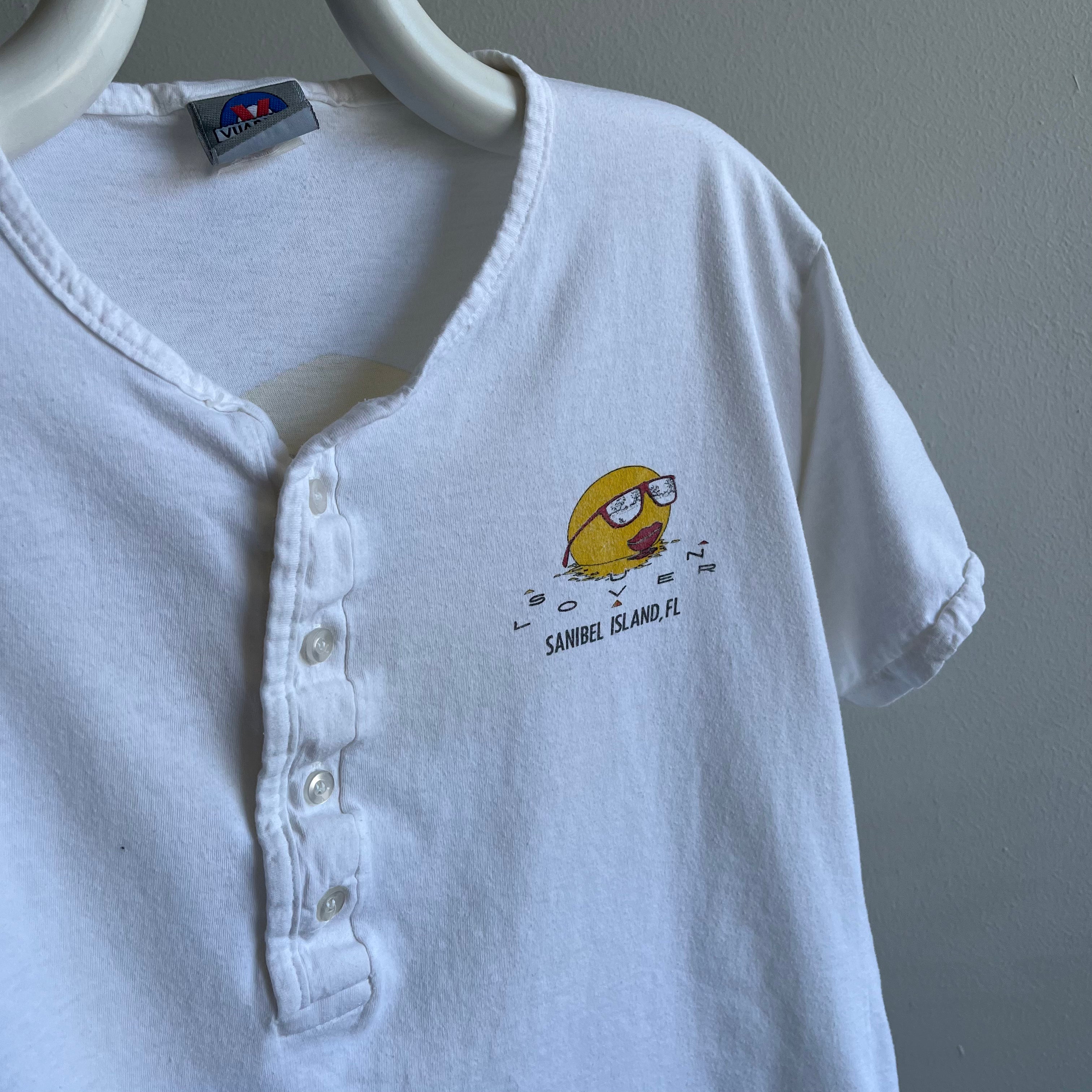 1980s Sanibel Island Short Sleeve Henley T-SHirt by Vuarnet