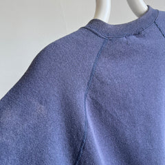 1980s Savane Sun Faded Navy Raglan Sweatshirt