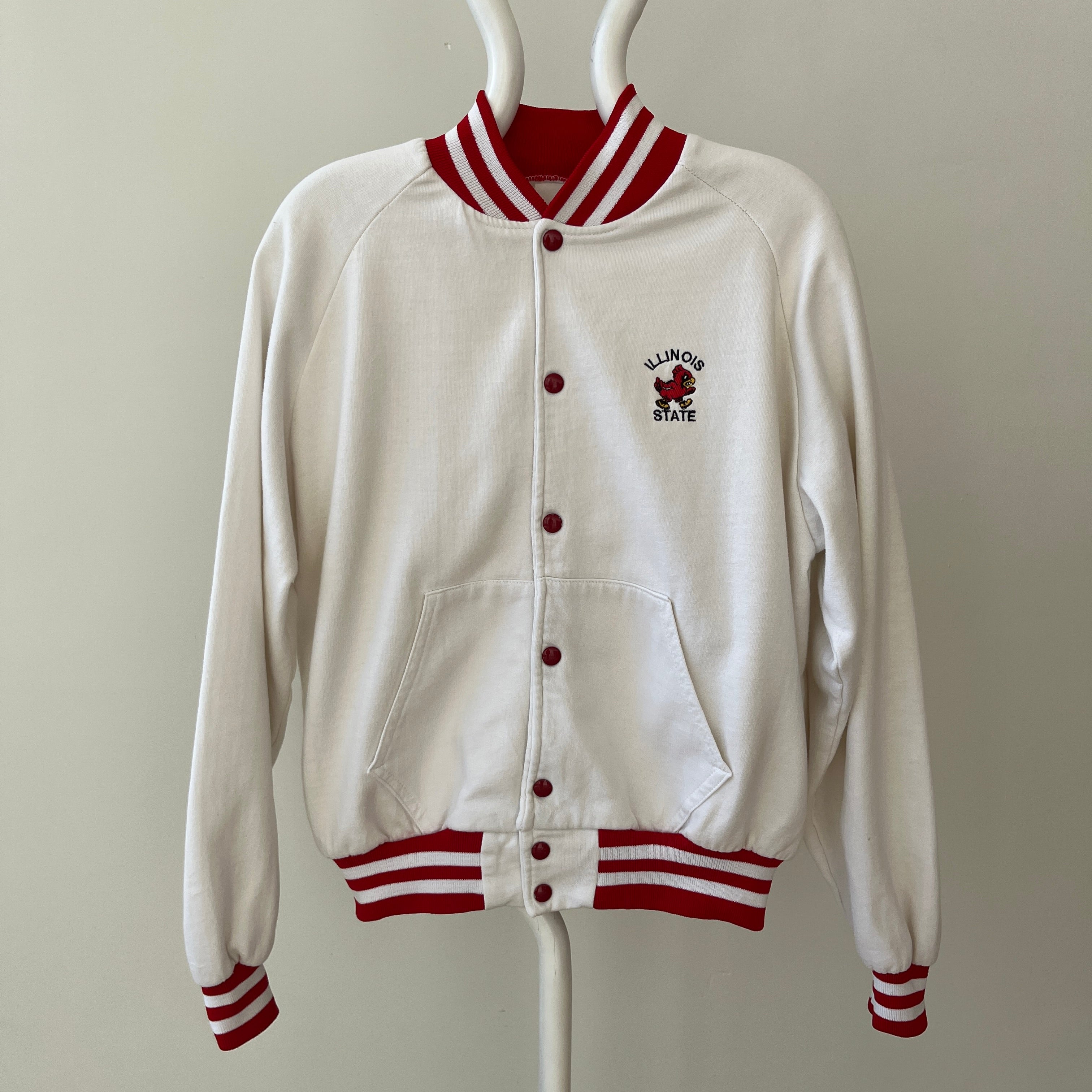 1980s Illinois State Snap Front Baseball Jacket/Sweatshirt