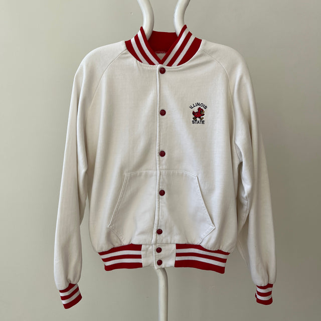 1980s Illinois State Snap Front Baseball Jacket/Sweatshirt