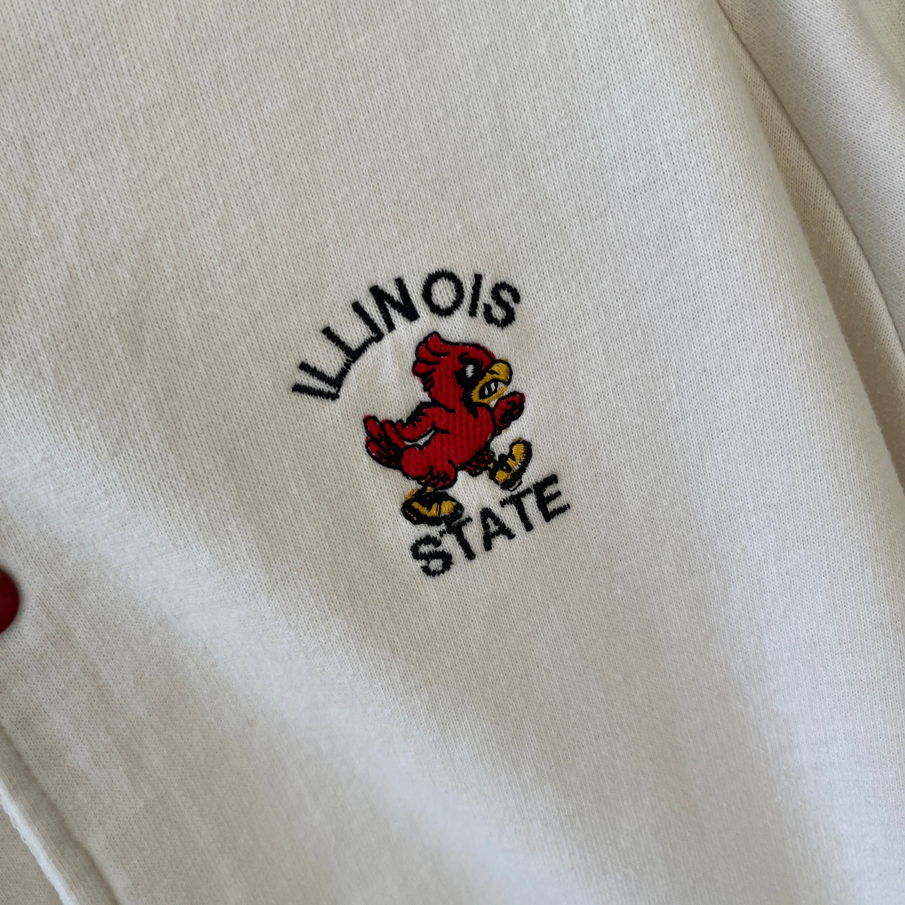 1980s Illinois State Snap Front Baseball Jacket/Sweatshirt