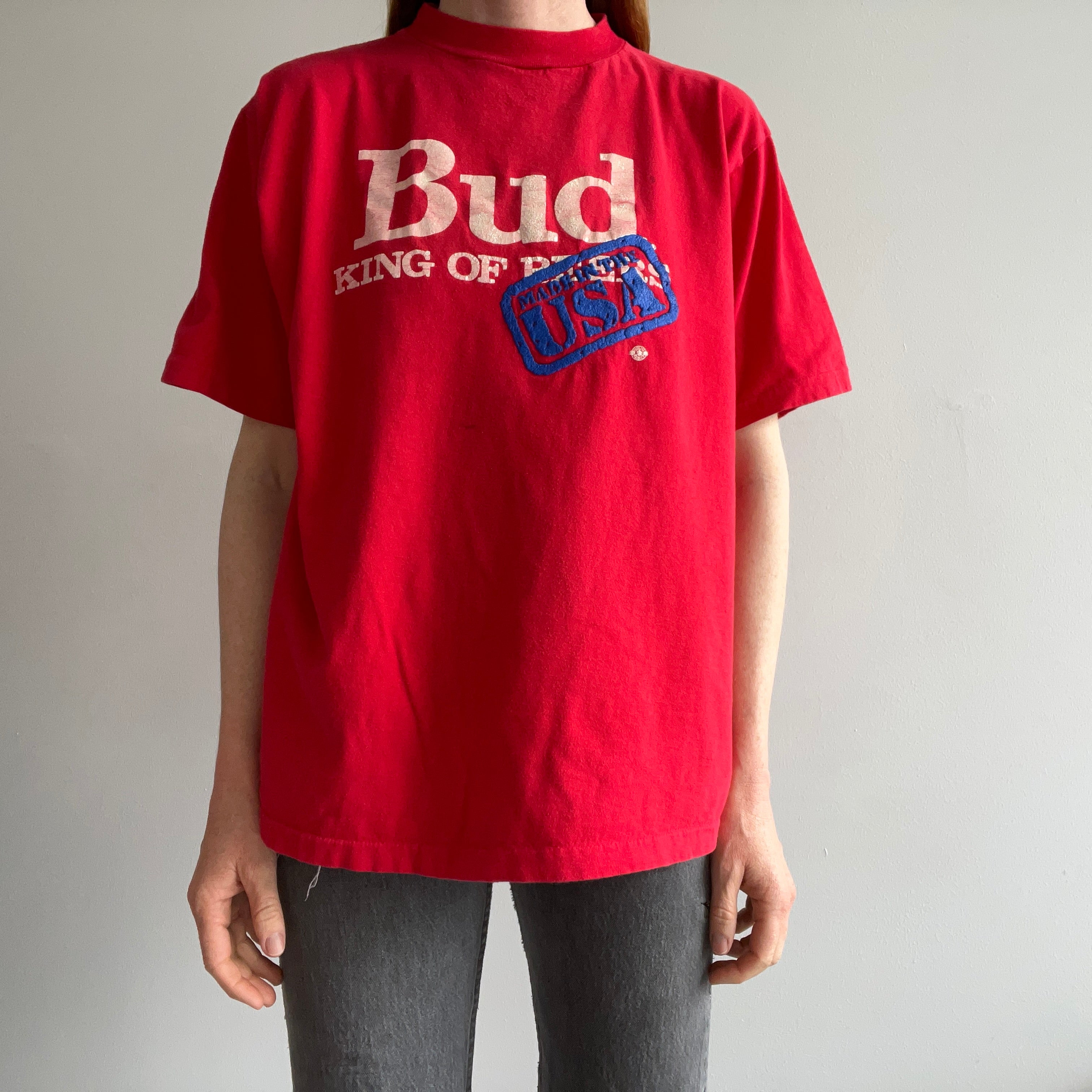 1980s Bud - The King Of Beers - Cotton T-Shirt