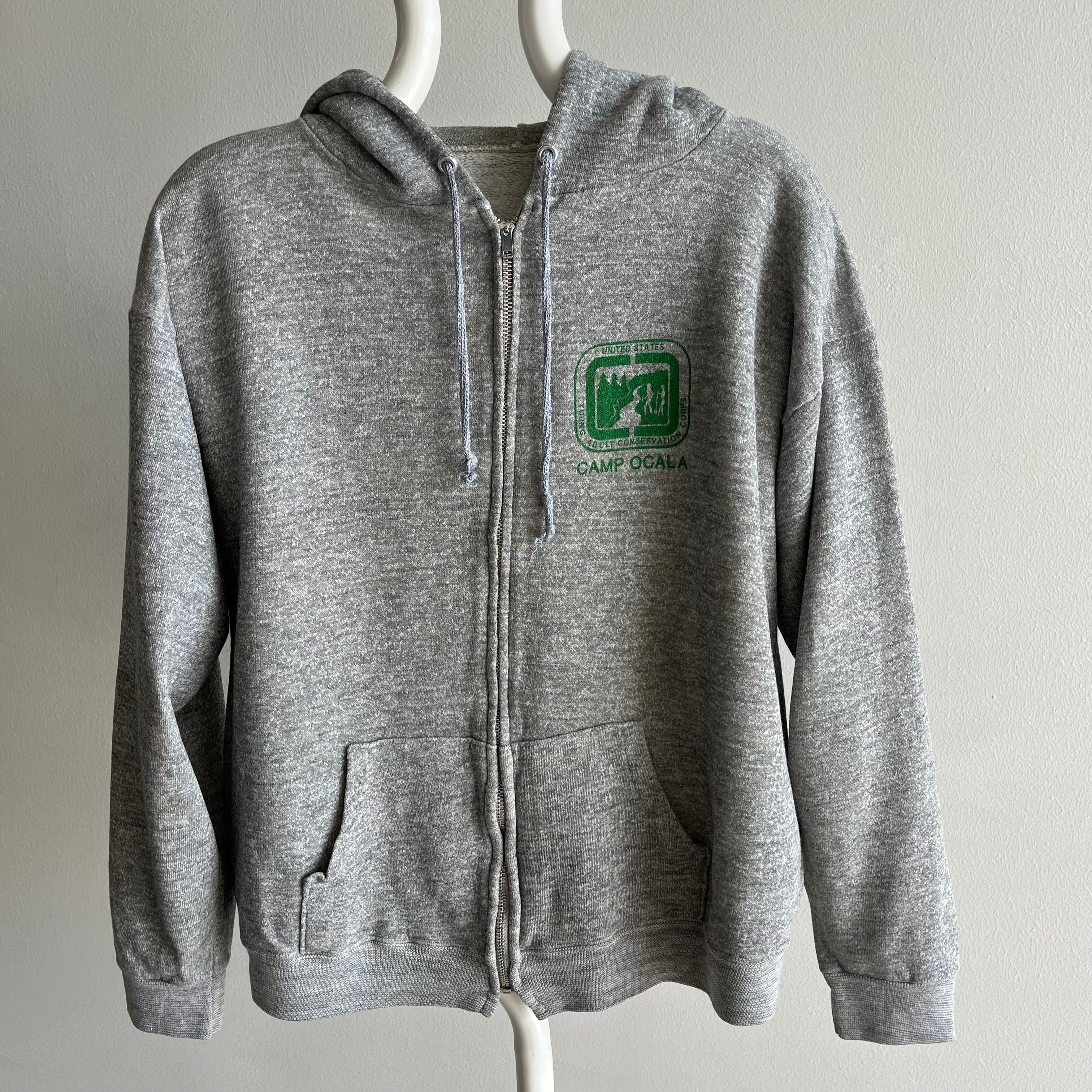 1970s Camp Ocala Young Adult Conservation Corps Zip Up Hoodie