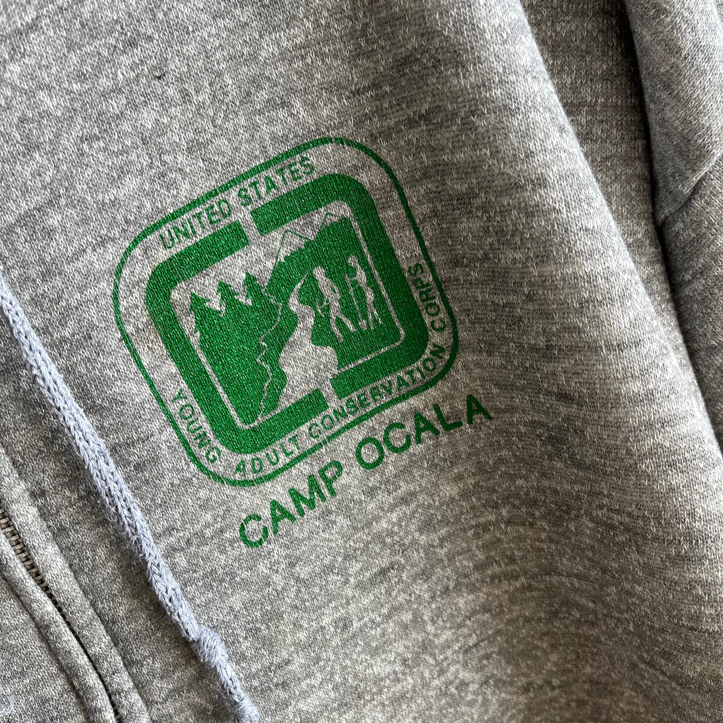 1970s Camp Ocala Young Adult Conservation Corps Zip Up Hoodie