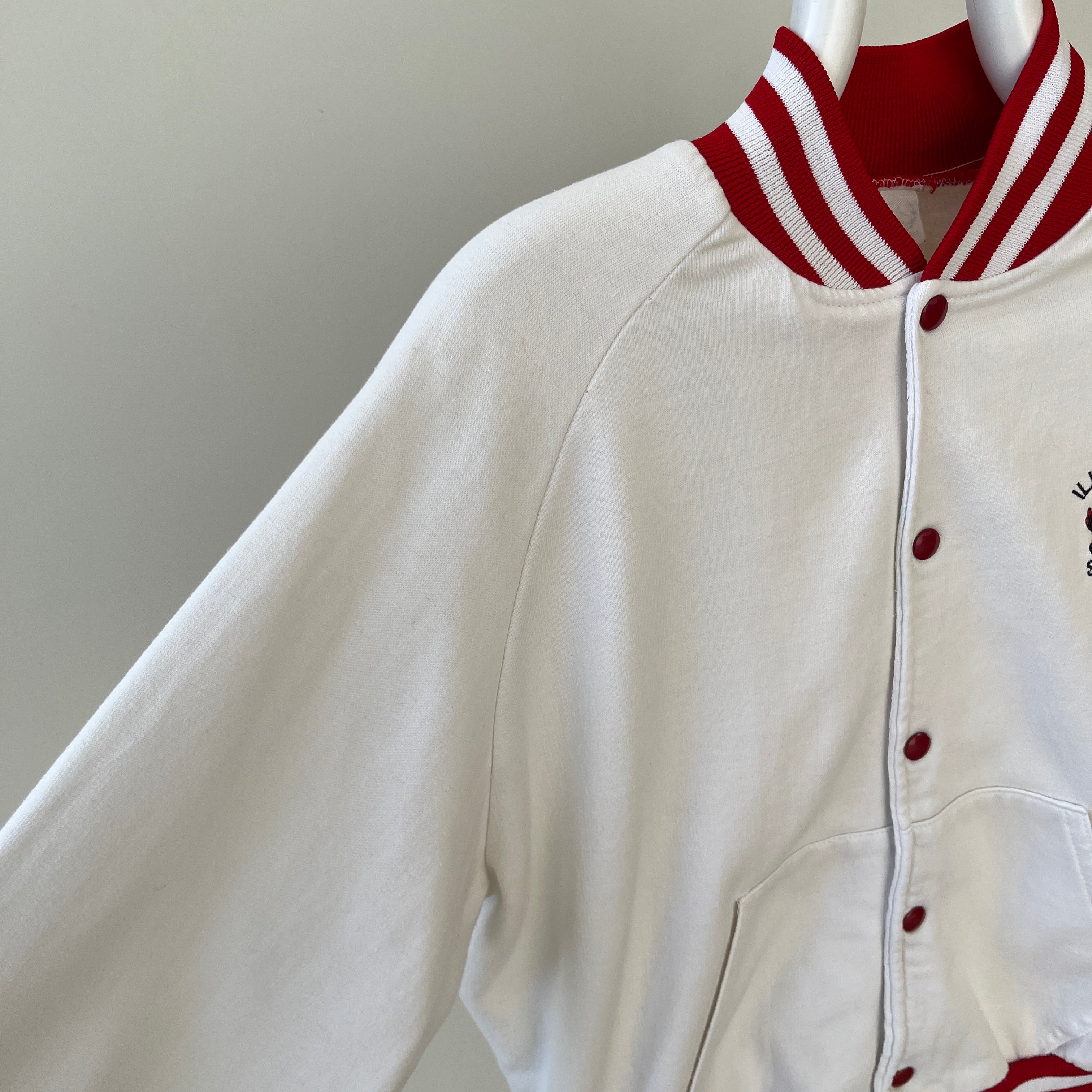 1980s Illinois State Snap Front Baseball Jacket/Sweatshirt