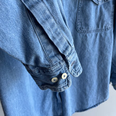 1990s Soft Denim Cotton Dad Shirt by Express