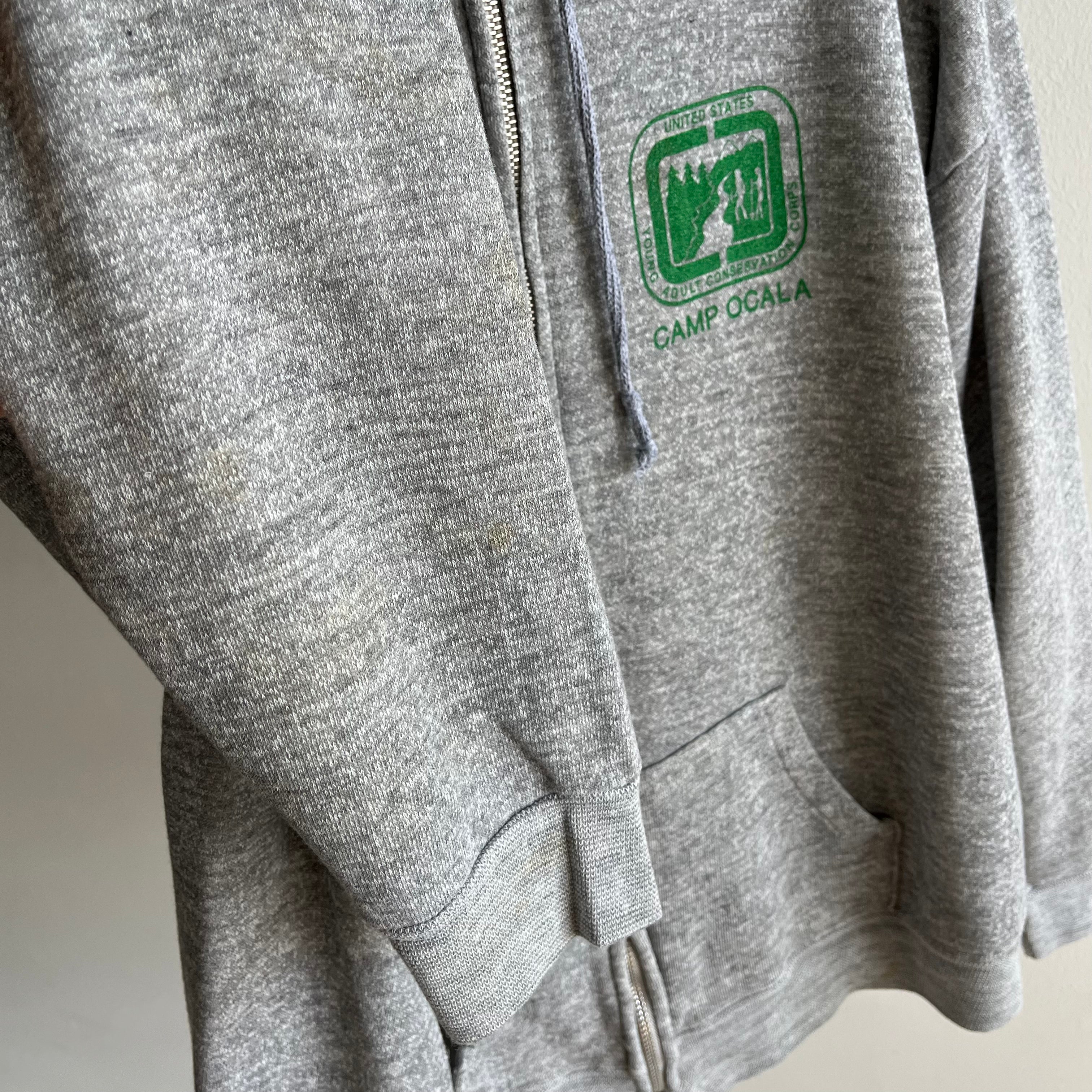 1970s Camp Ocala Young Adult Conservation Corps Zip Up Hoodie