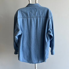 1990s Soft Denim Cotton Dad Shirt by Express