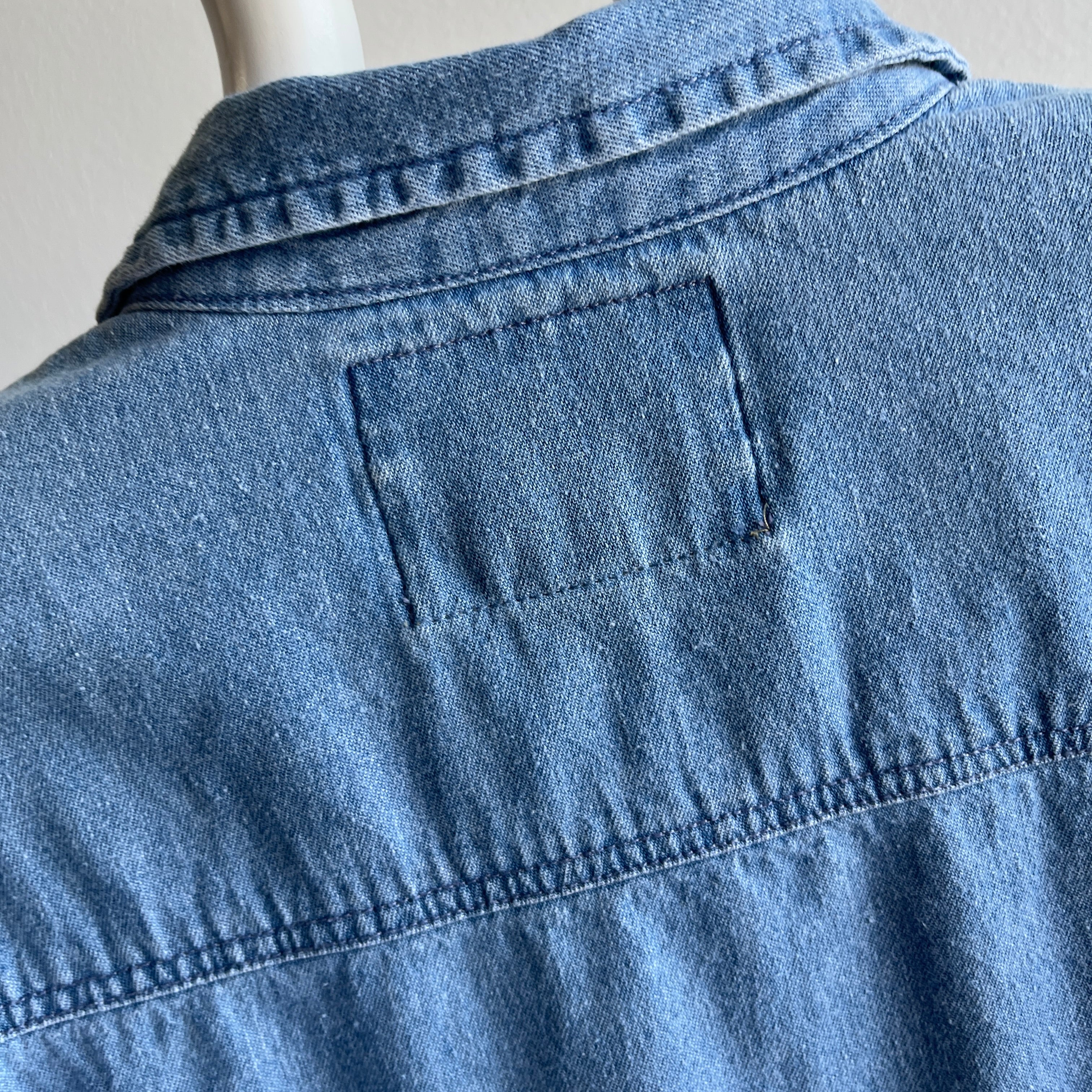 1990s Soft Denim Cotton Dad Shirt by Express