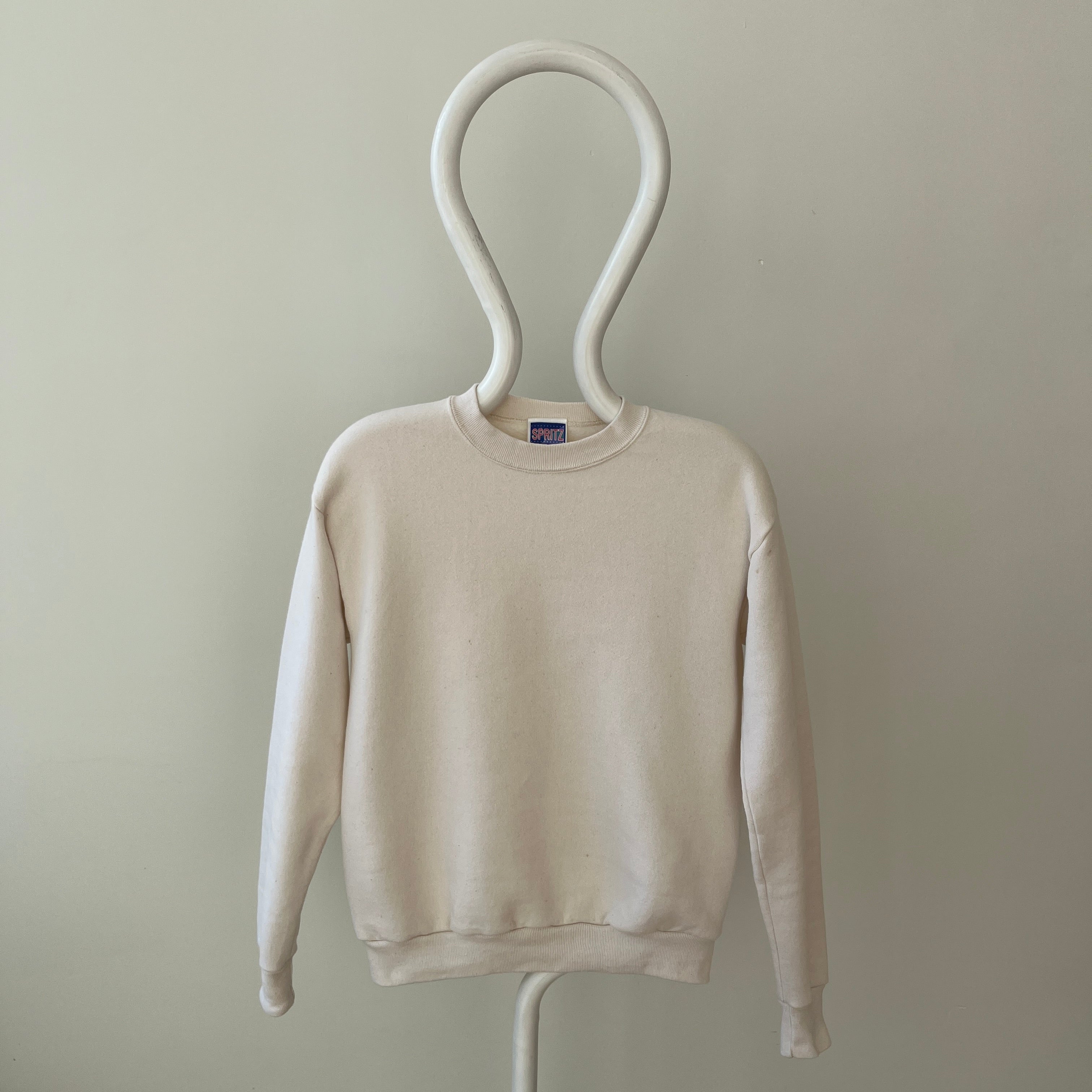 1980s Blank Natural/Off White Sweatshirt