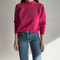 1980s DIY Hand Mended Tattered Hot Pink Sweatshirt