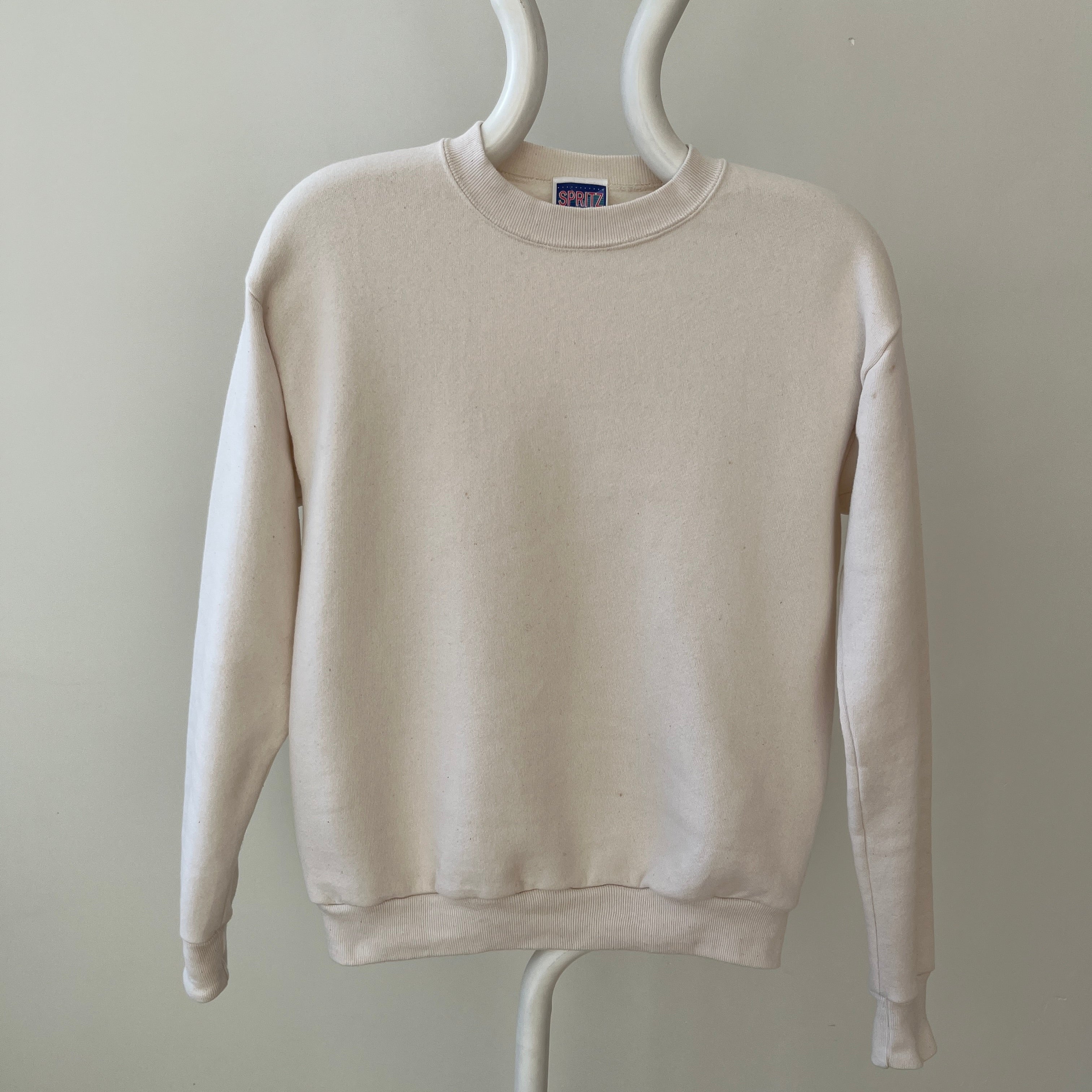 1980s Blank Natural/Off White Sweatshirt