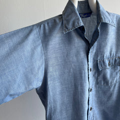 1970s Smaller Single Pocket Lightweight Denim Shirt by JC Penny