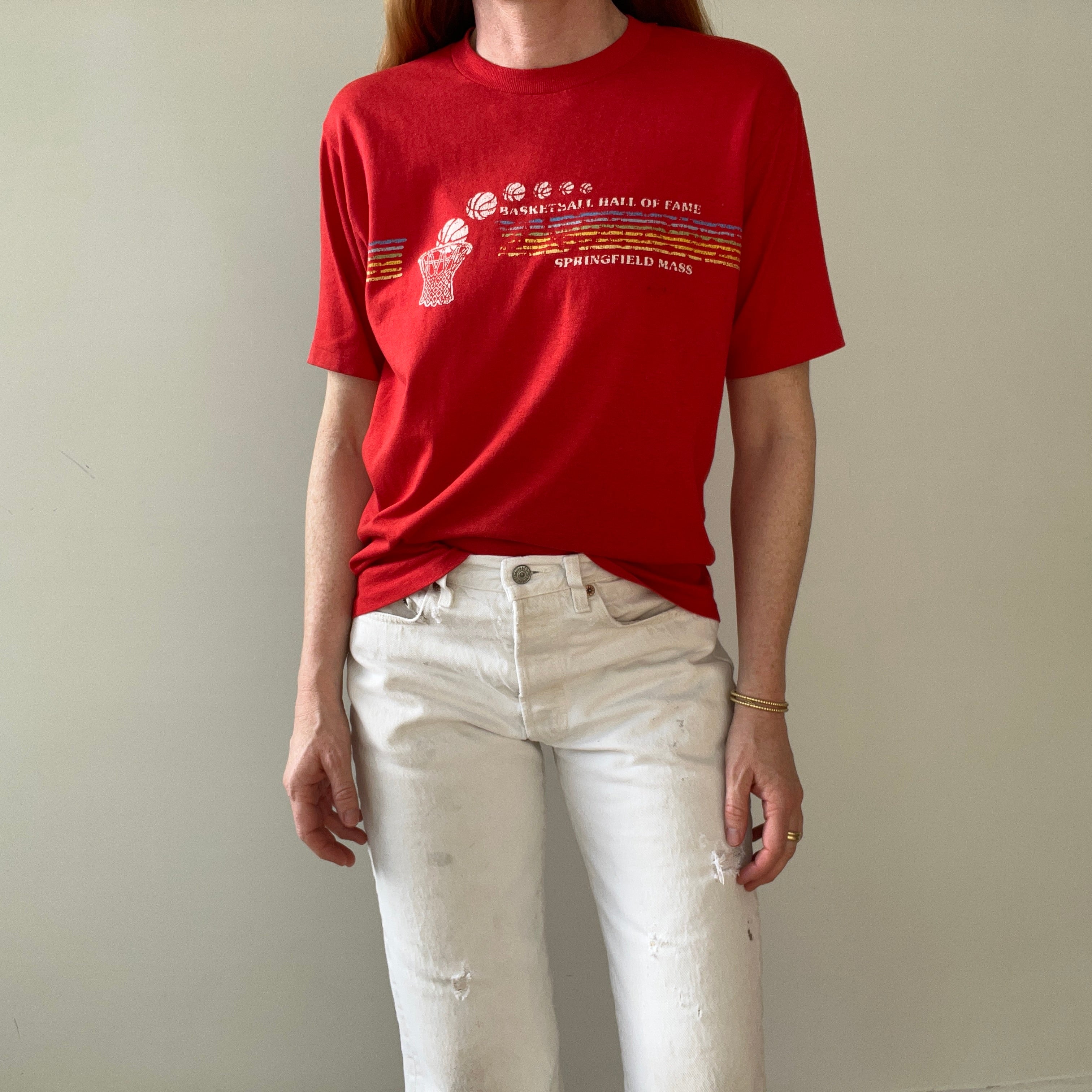 1970s/80s Red Basketball Hall Of Fame Springfield Mass T Shirt