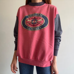 1990s Two Tone Bergen Norway Tourist Sweatshirt