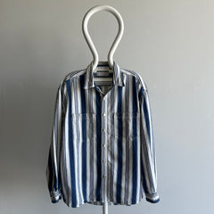 1990s Striped Denim Dad Shirt/Jacket