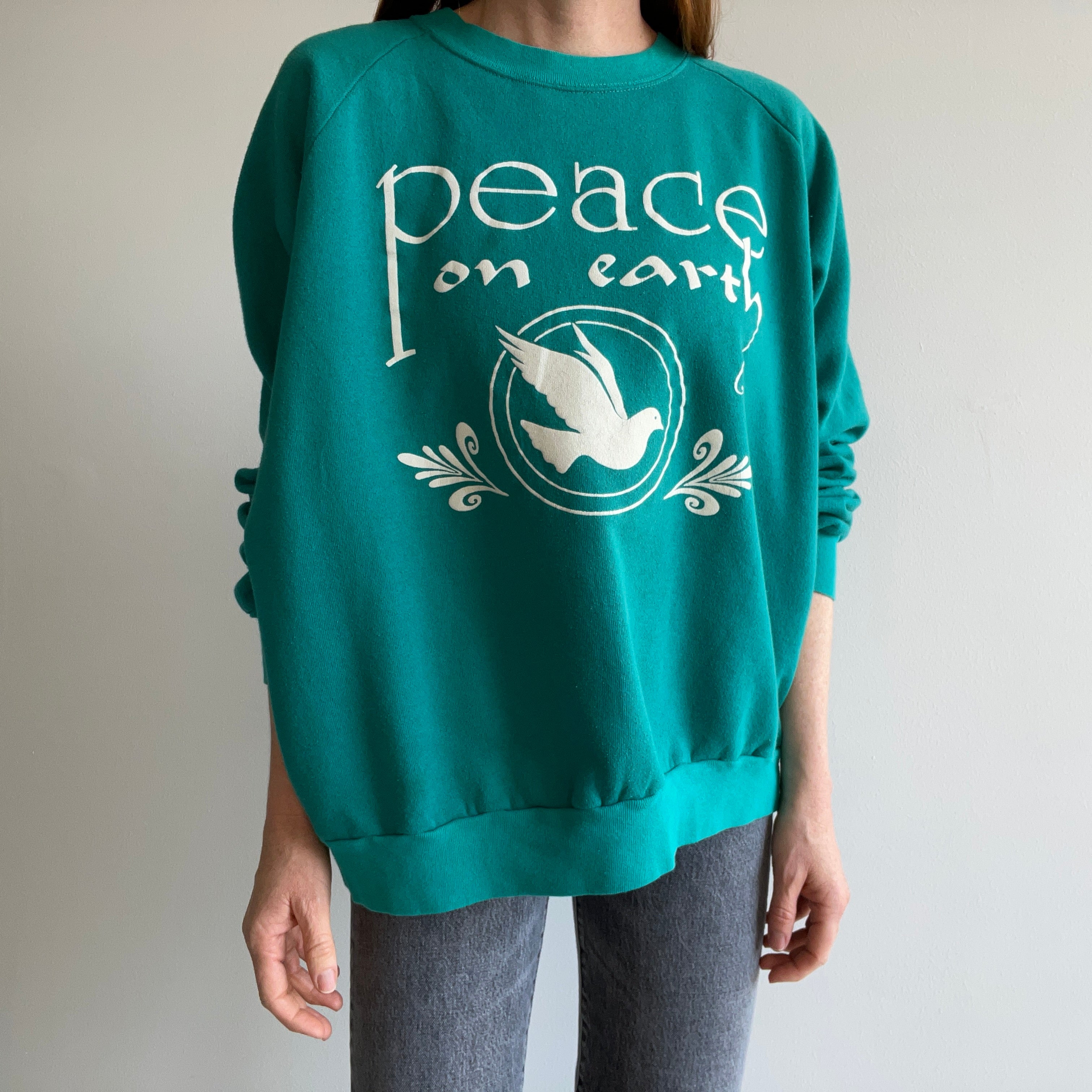 1980s Peace on Earth Sweatshirt - A Beauty